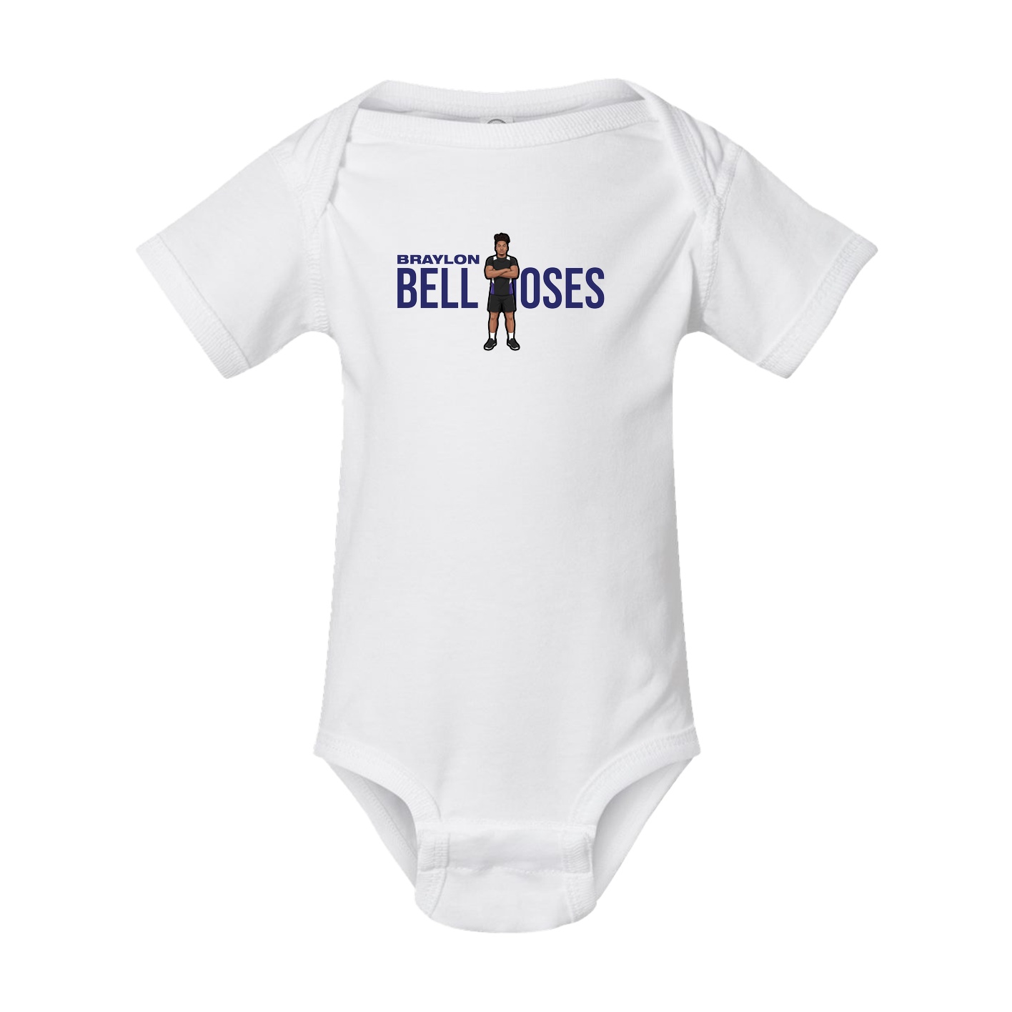 Baby Onesie — Player Name in White