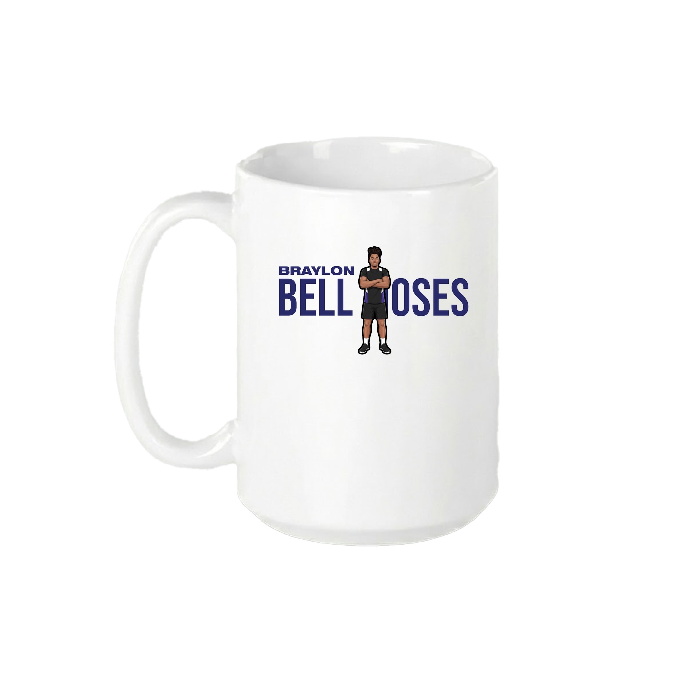 15oz Coffee Mug — Player Name in White