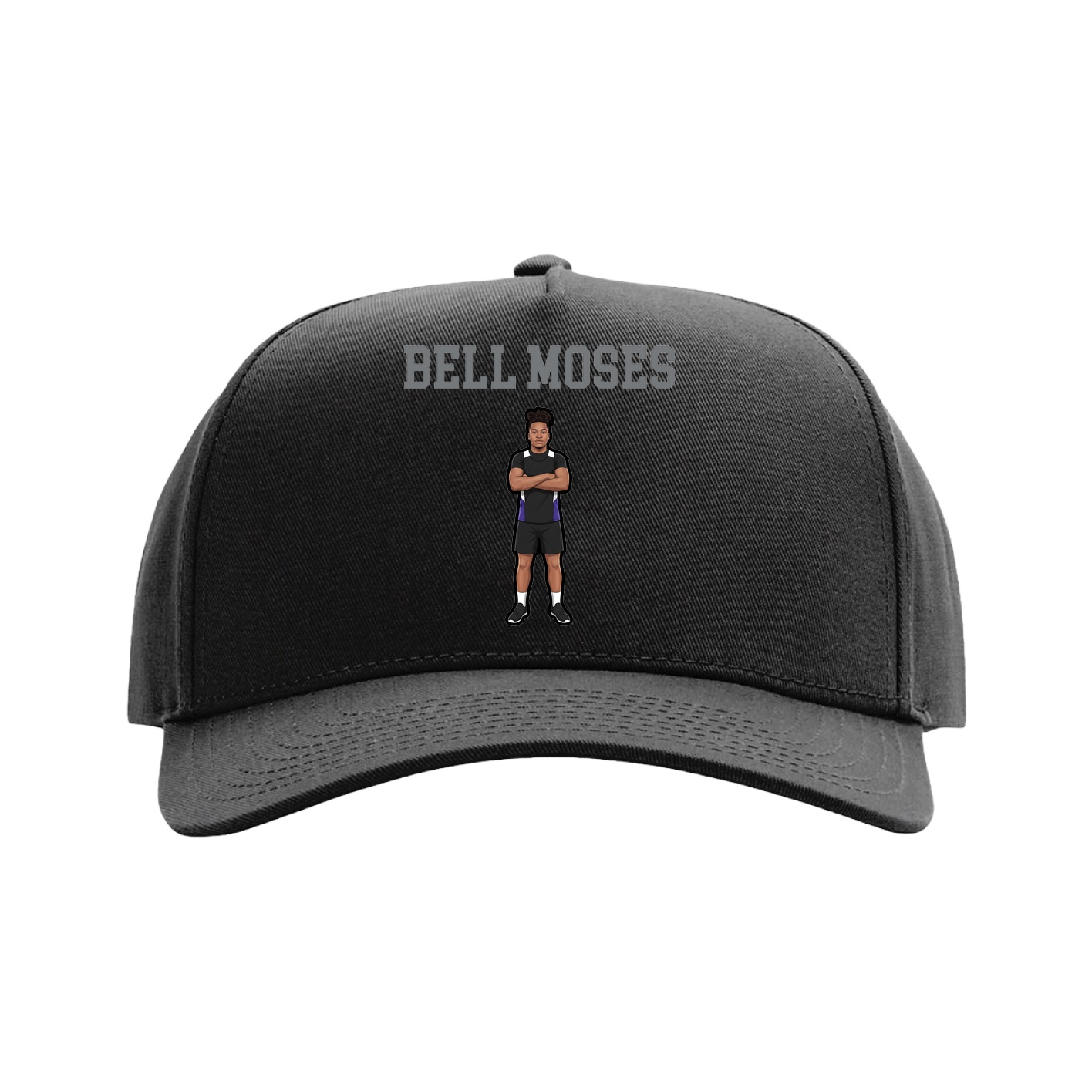 Full Fabric Five-Panel Champ Cap — Shirsey in Black