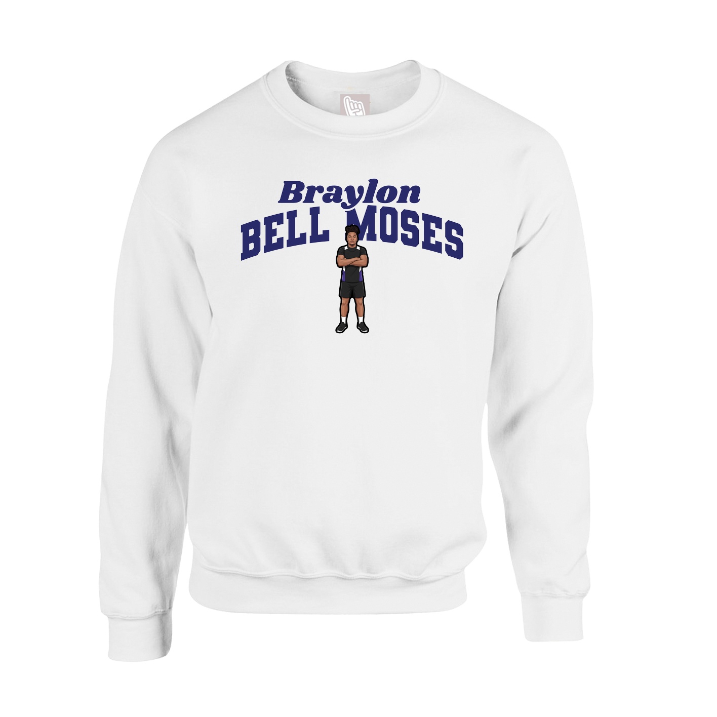 Fleece Crew — Signature Arch in White