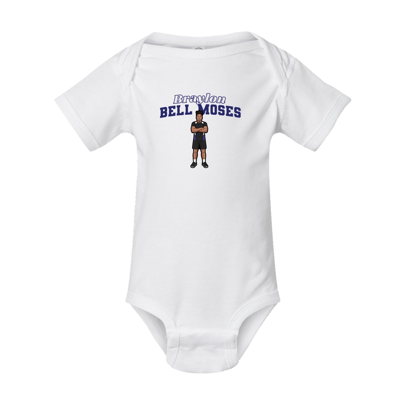 Baby Onesie — Name Arch in White