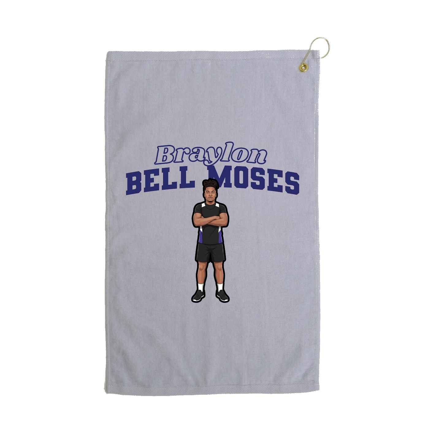Golf Towel — Name Arch in Grey