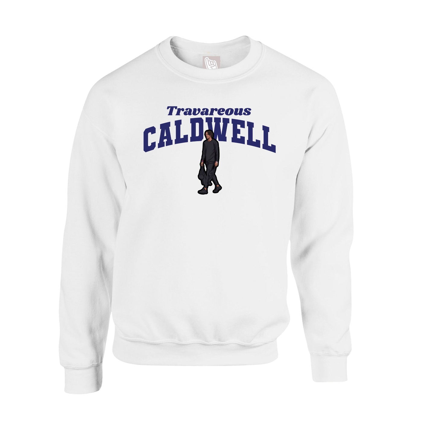 Fleece Crew — Signature Arch in White