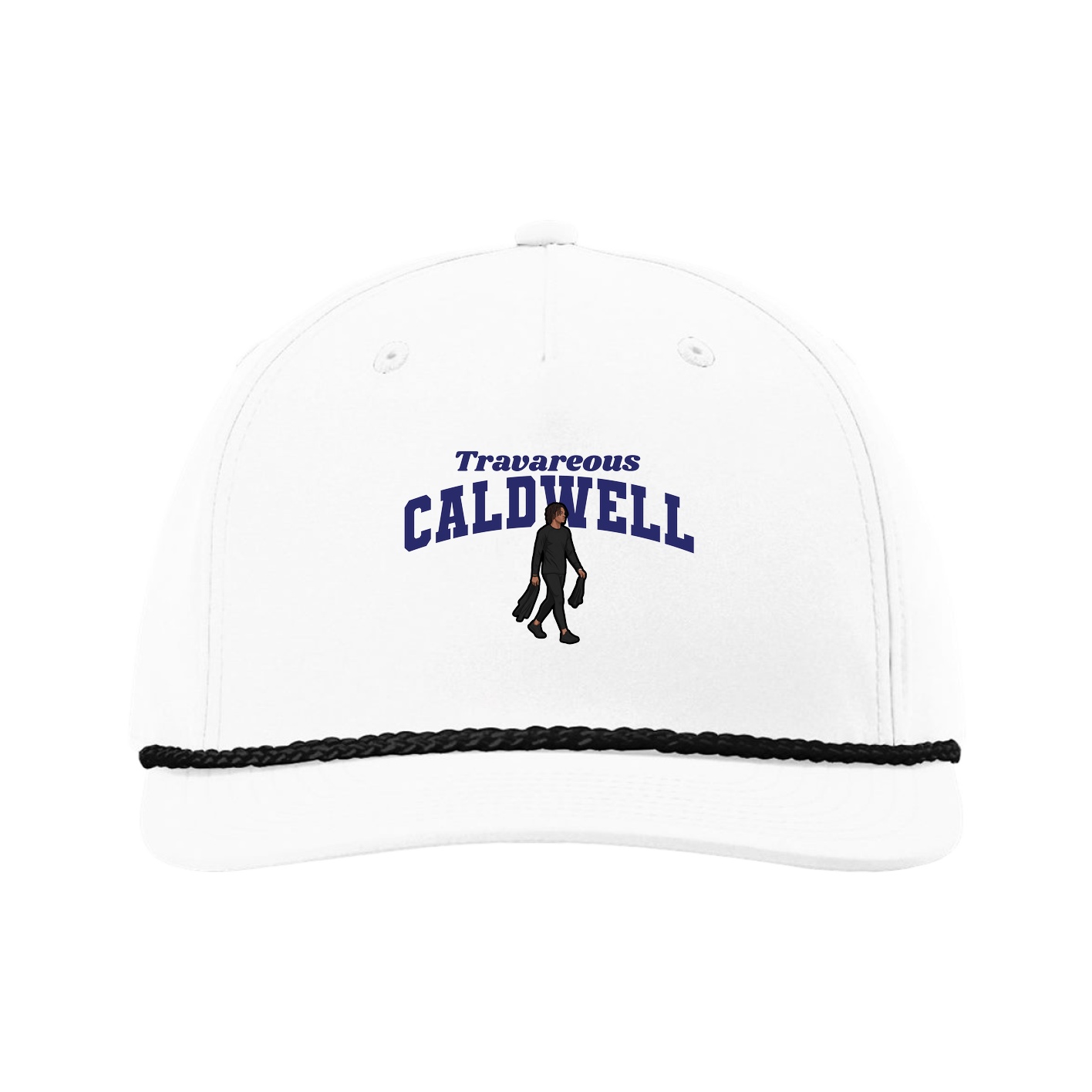Five-Panel Classic Rope Cap — Signature Arch in White