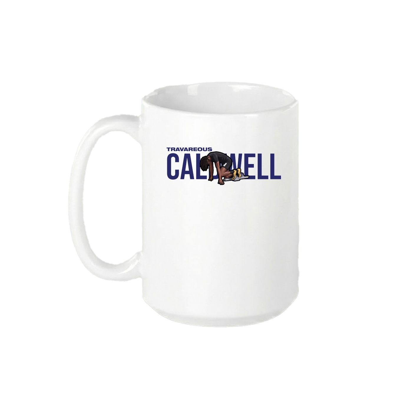 15oz Coffee Mug — Player Name in White
