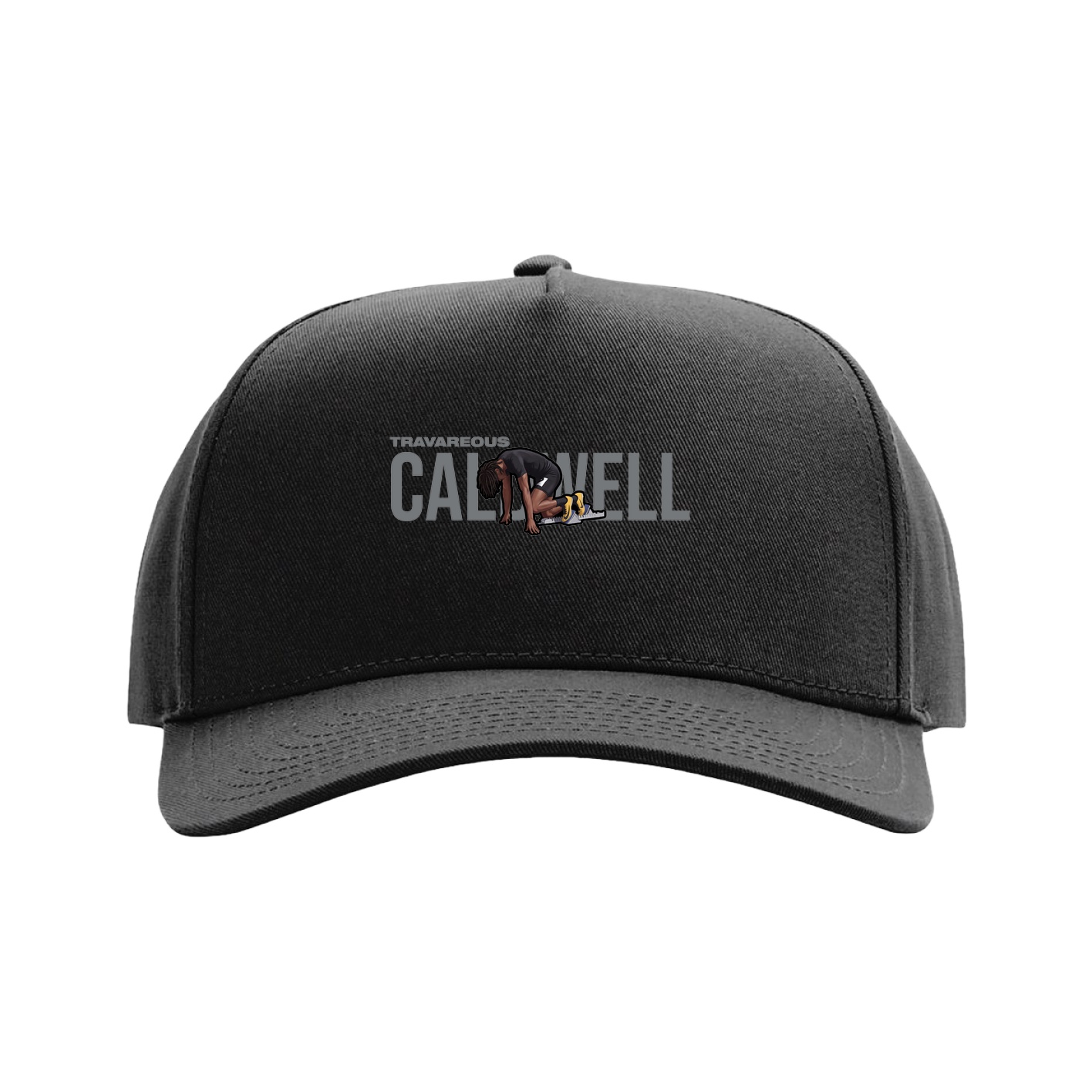 Full Fabric Five-Panel Champ Cap — Player Name in Black