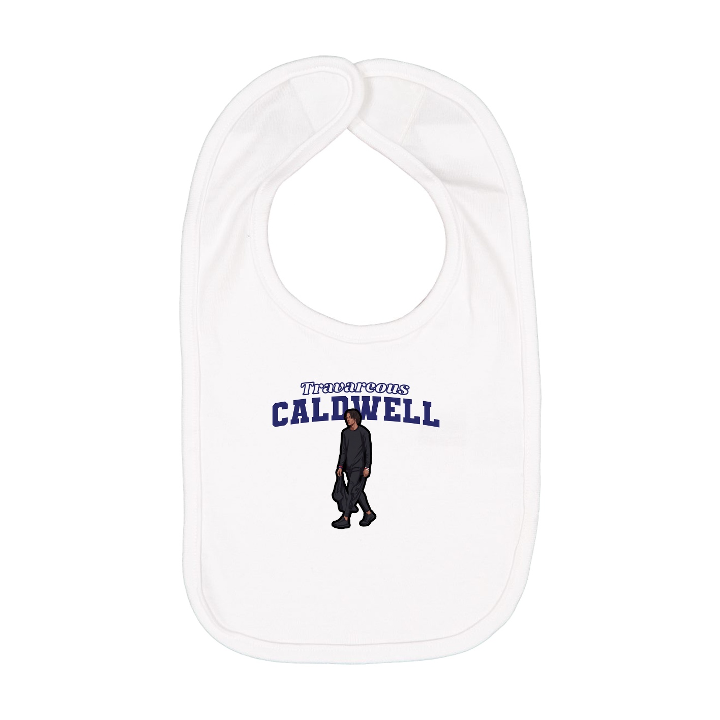 Infant Bib — Name Arch in White