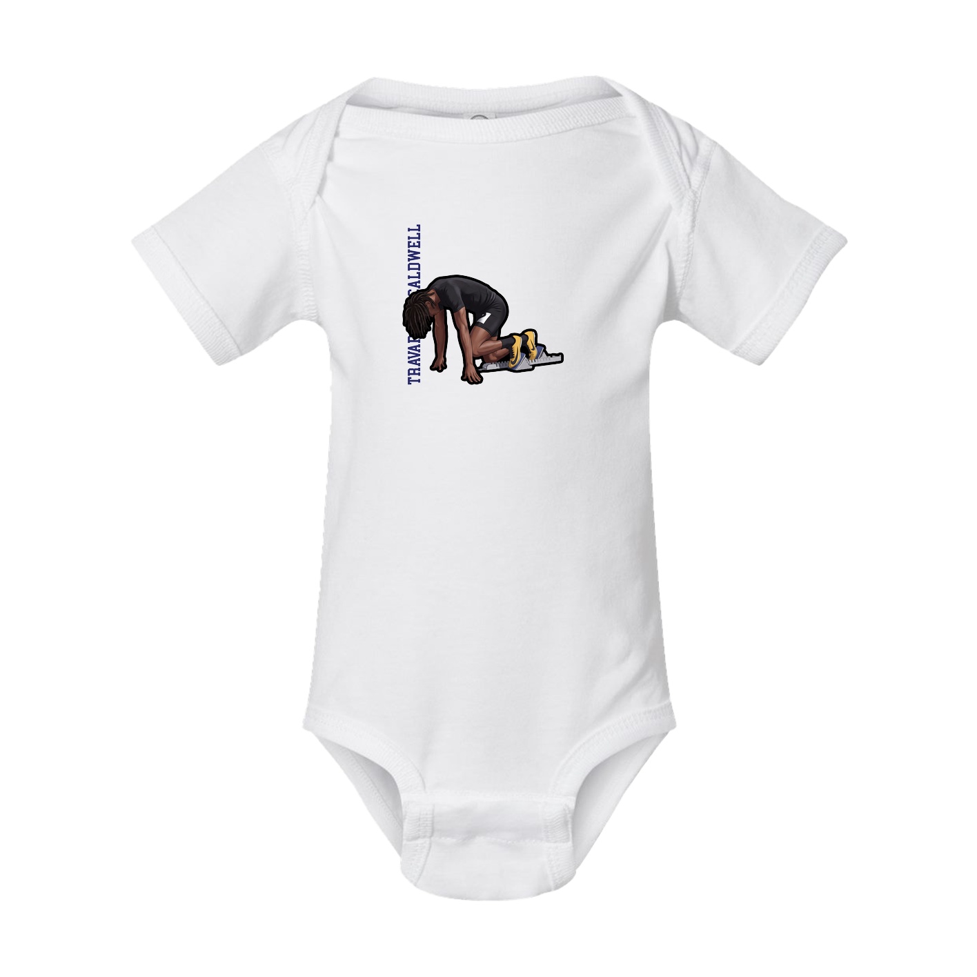 Baby Onesie — Name Vertical in White