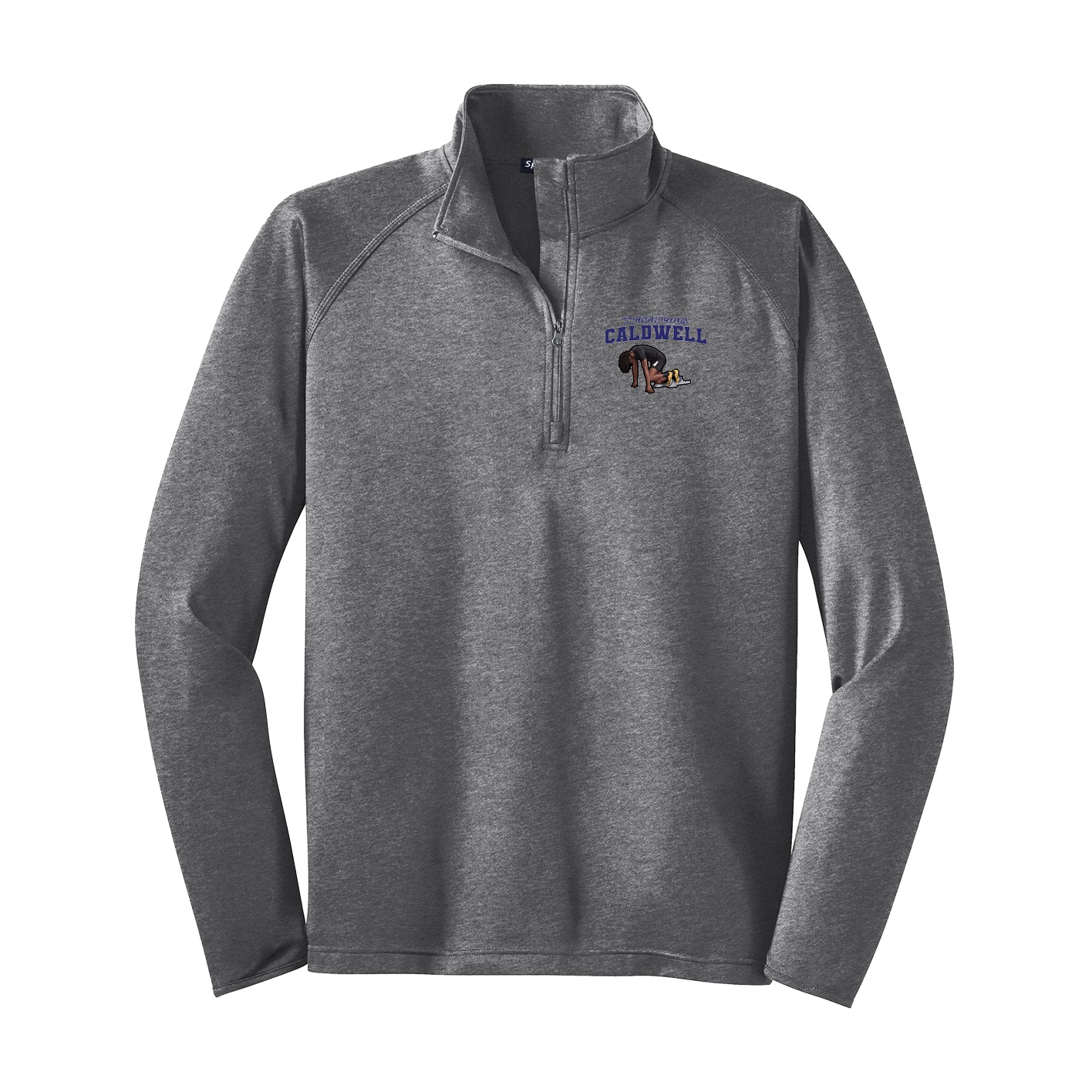 Q-Zip Pullover — Name Arch in Grey