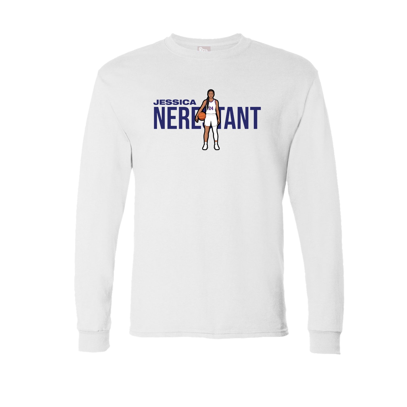 Long Sleeve Tee — Player Name in White