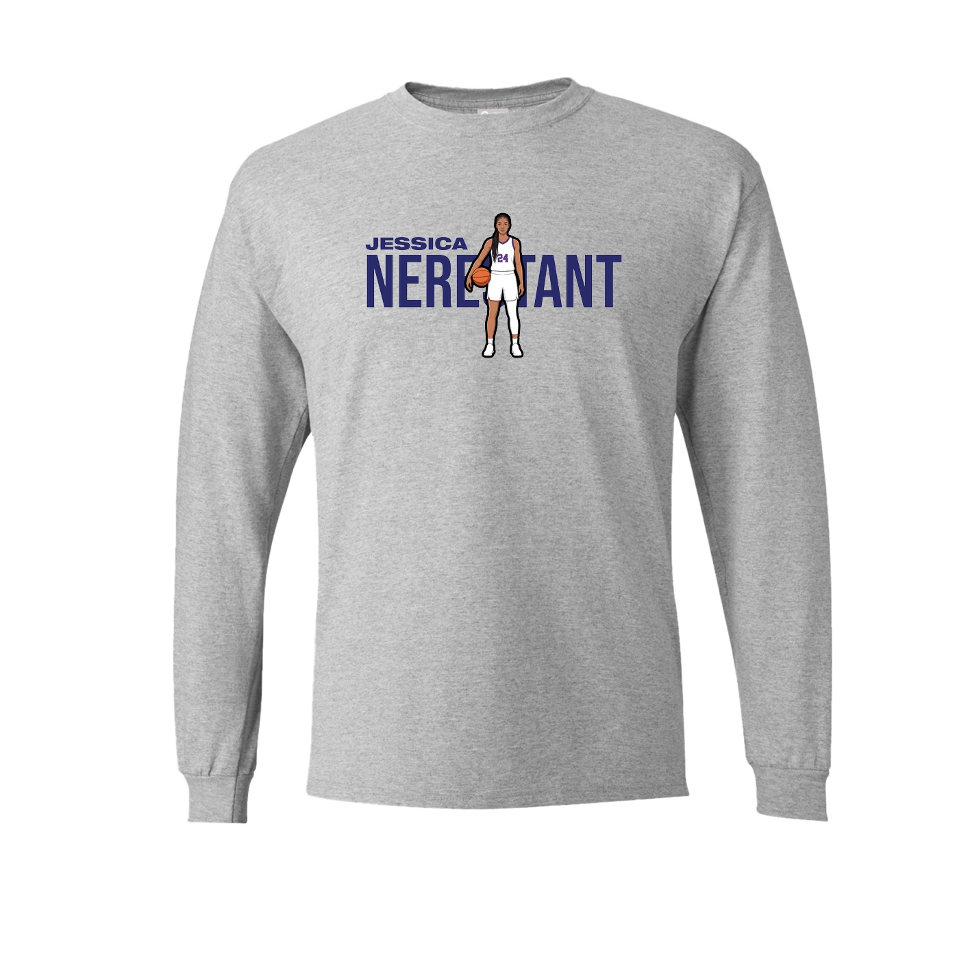 Long Sleeve Tee — Player Name in Grey