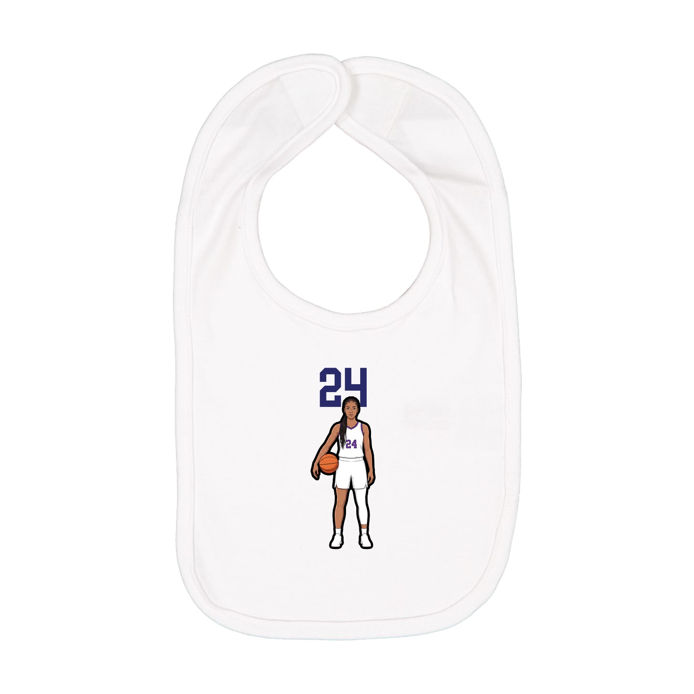 Infant Bib — Number Top in White