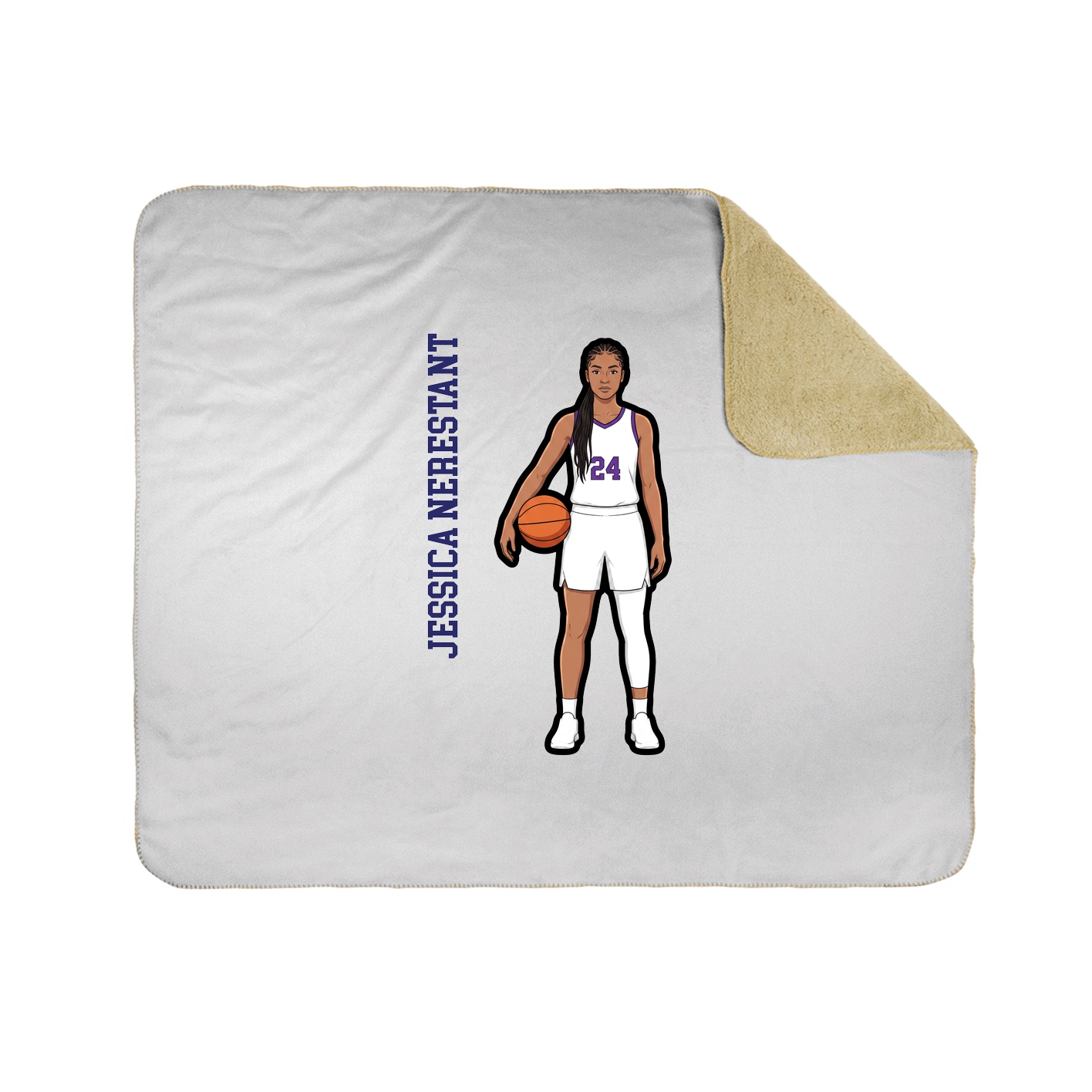 Throw Blanket — Name Vertical in White