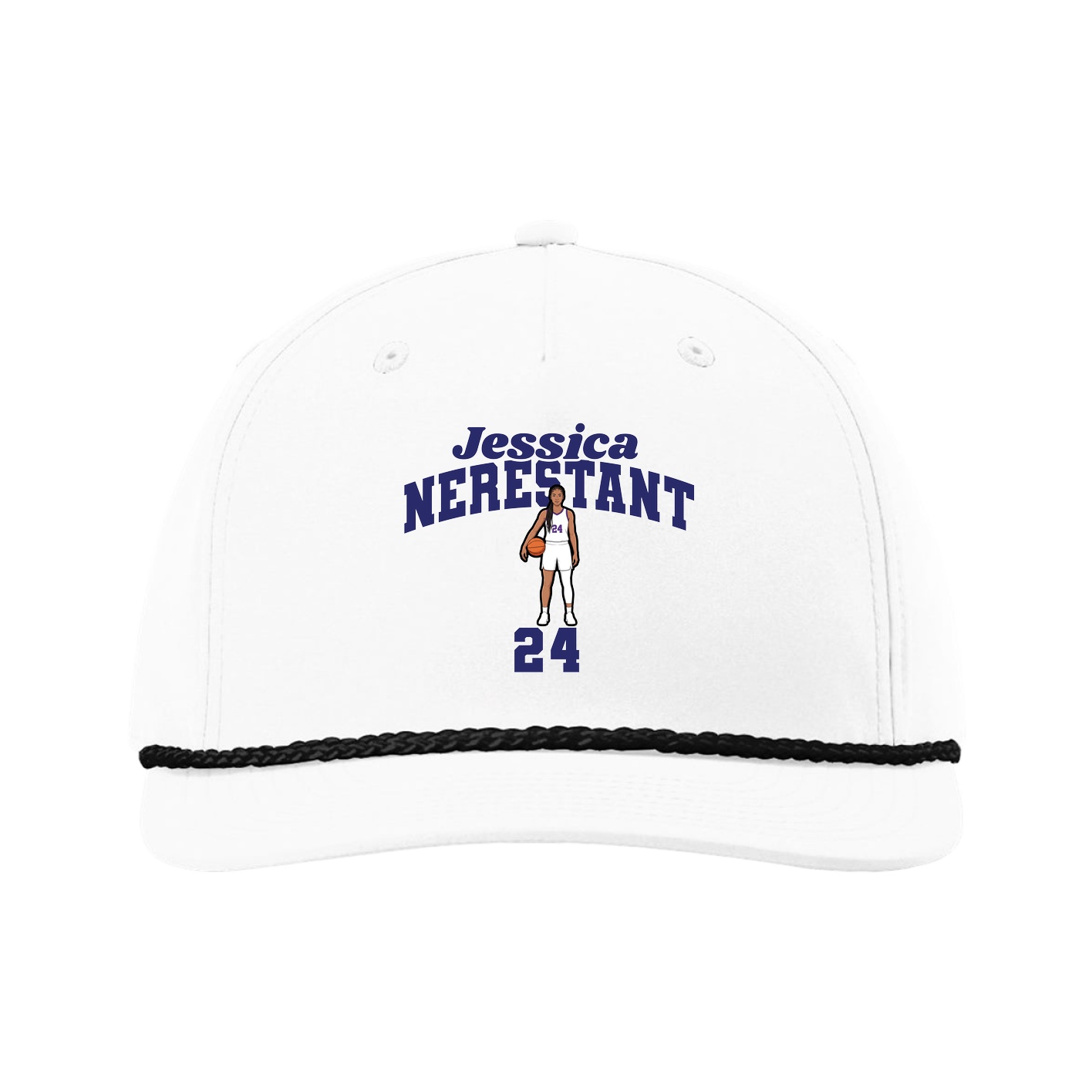 Five-Panel Classic Rope Cap — Signature Arch in White