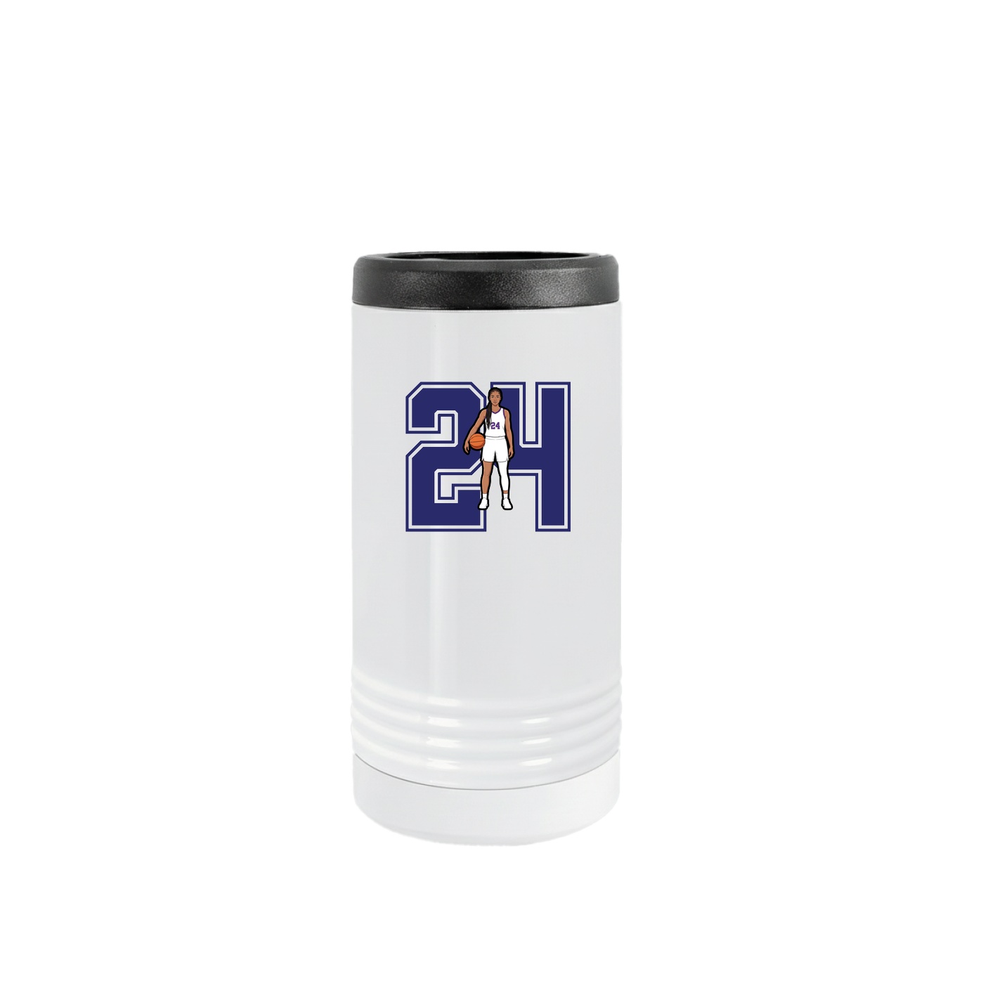Slim Beverage Holder — Number in White