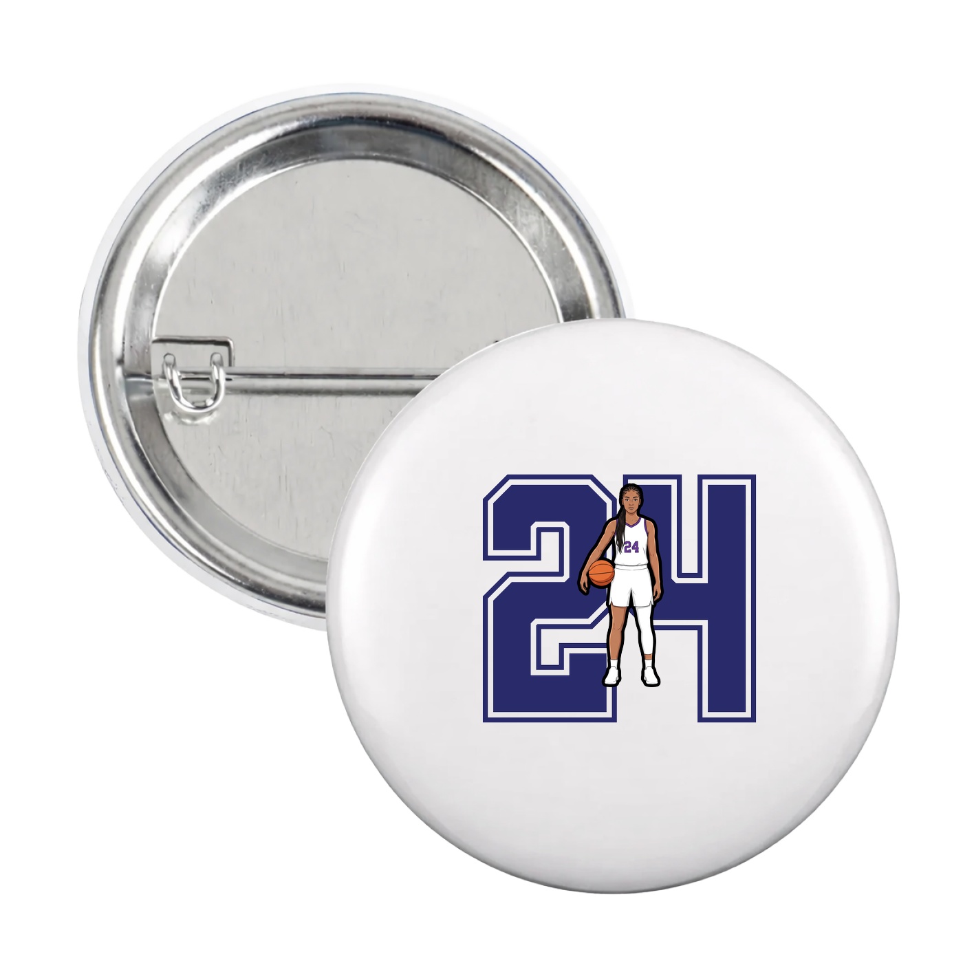 Game Day Button — Number in White