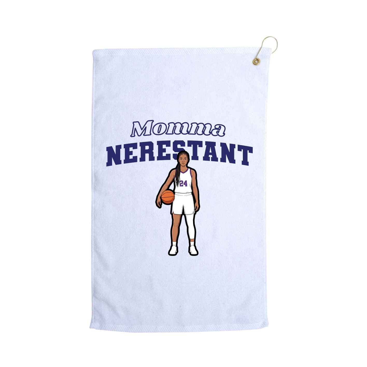 Golf Towel — Mothers Day Block in White