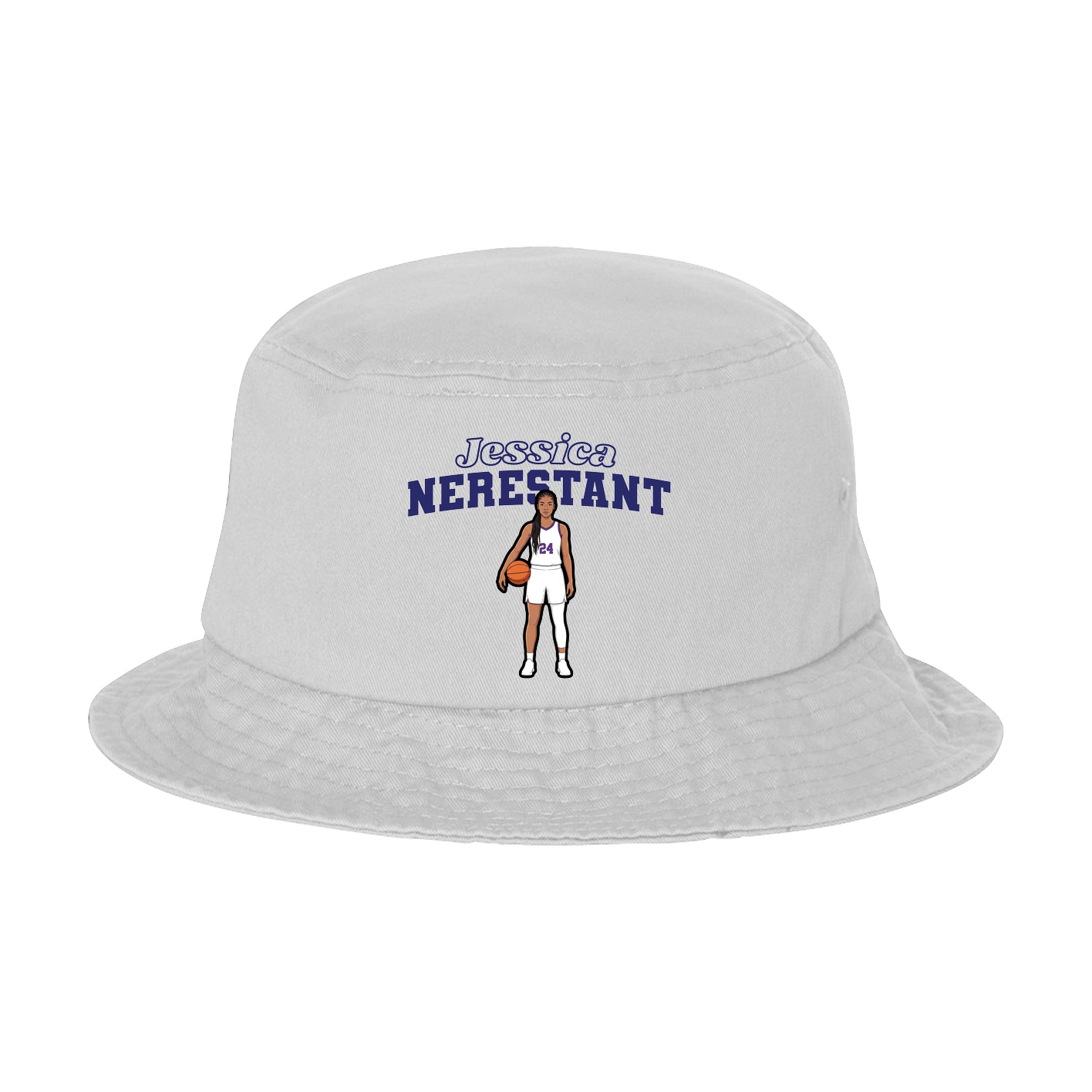 Bucket Cap — Name Arch in White