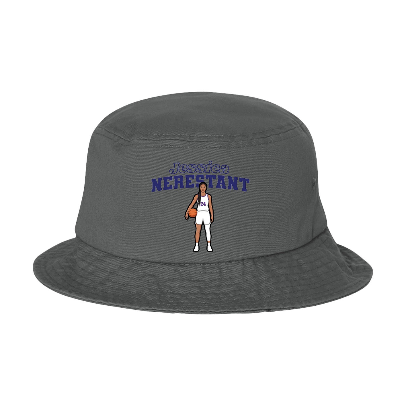 Bucket Cap — Name Arch in Grey