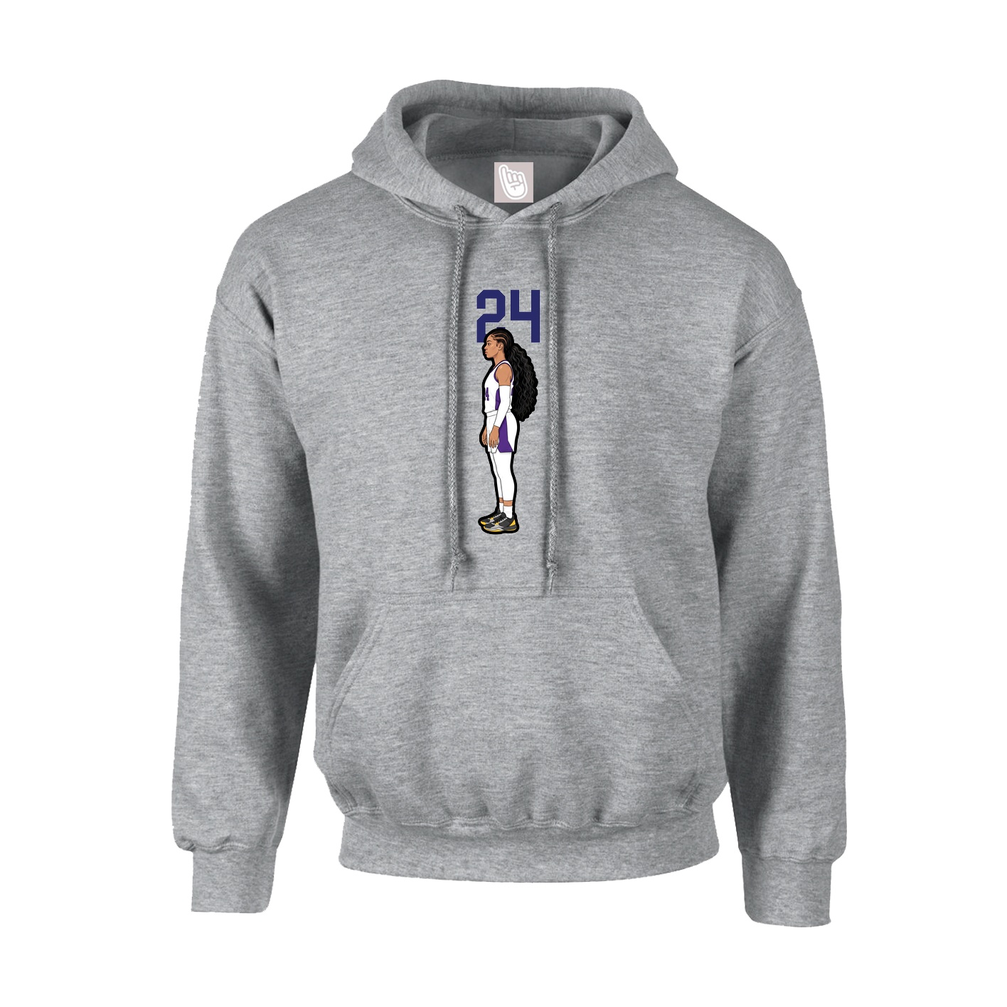 Hoodie — Number Top in Grey