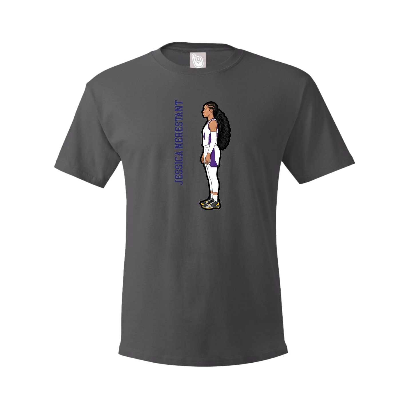 Tee — Name Vertical in Grey