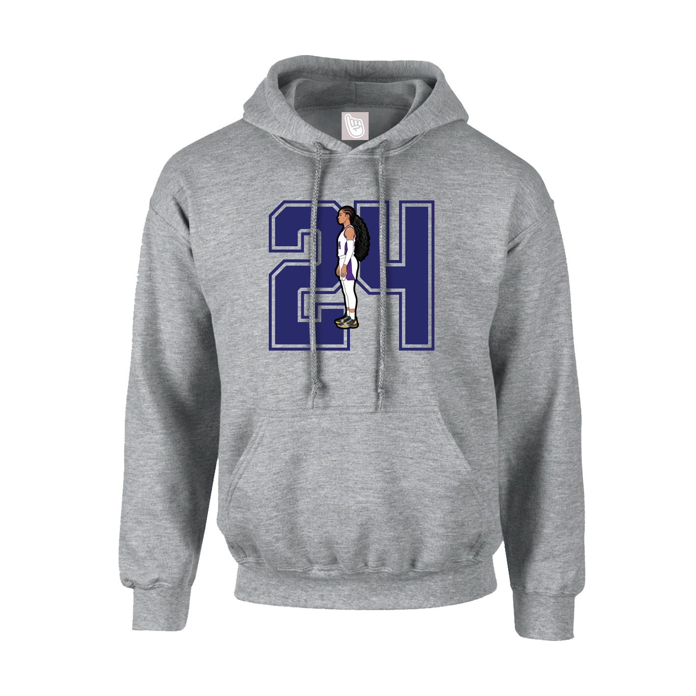 Hoodie — Number in Grey