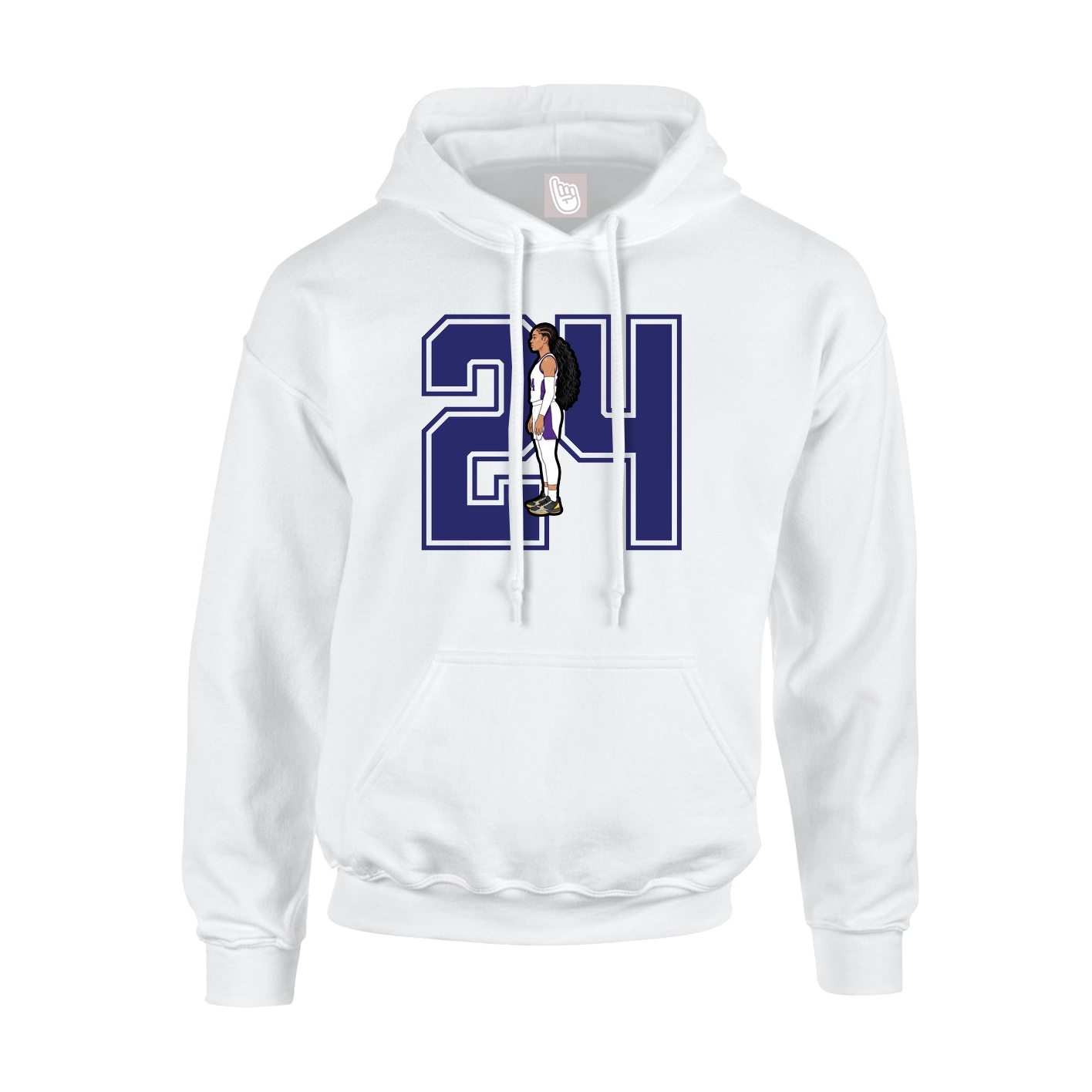 Hoodie — Number in White