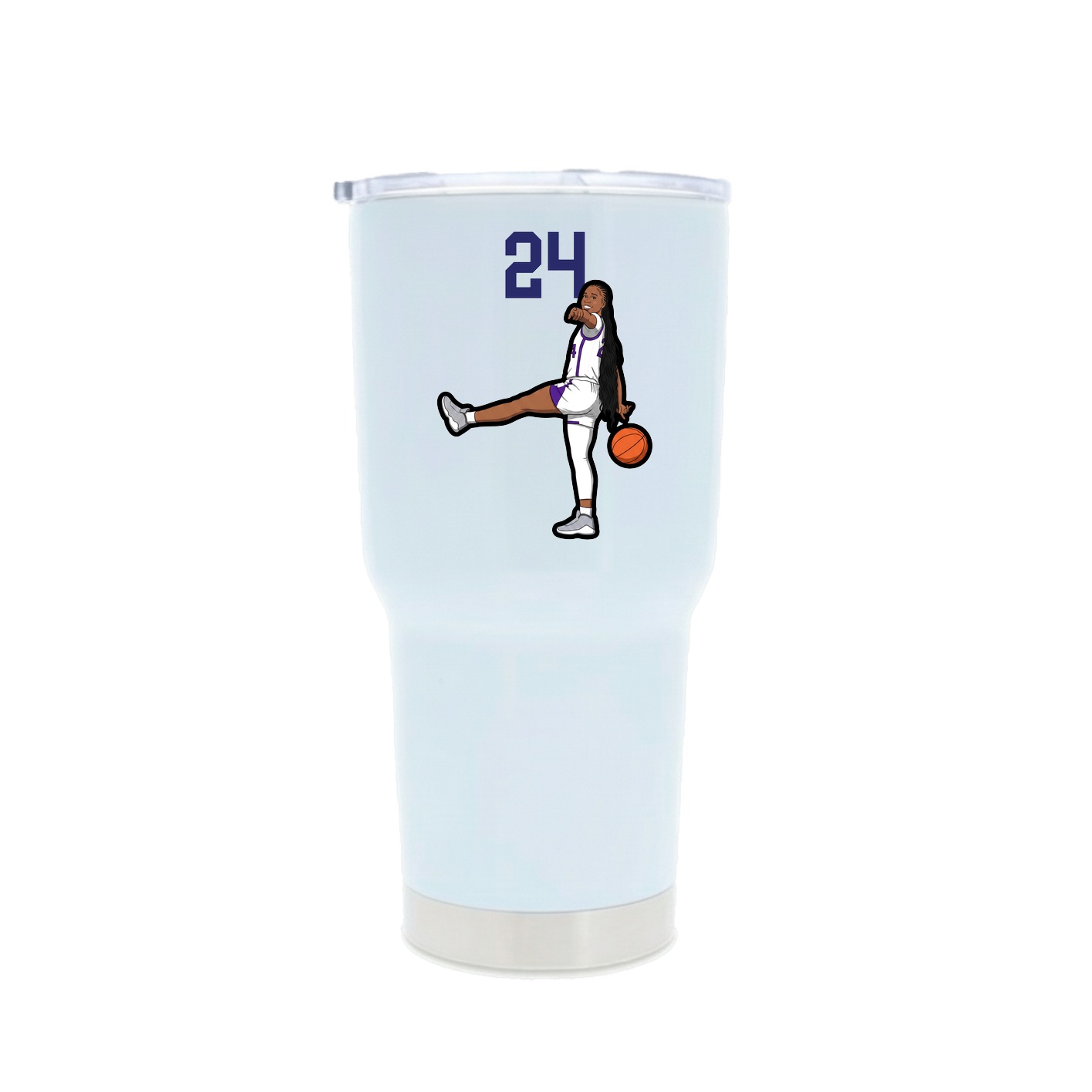 30oz Stainless Steel Tumbler — Number Top in White