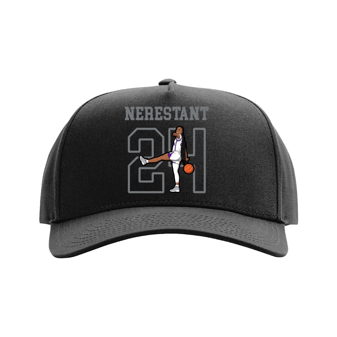 Full Fabric Five-Panel Champ Cap — Shirsey in Black