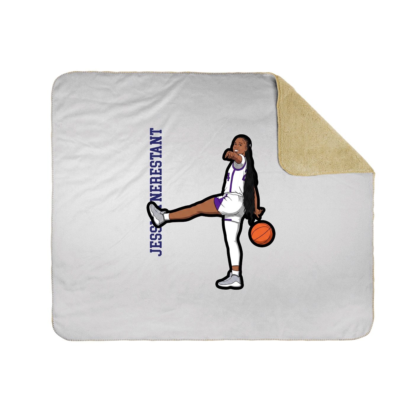 Throw Blanket — Name Vertical in White