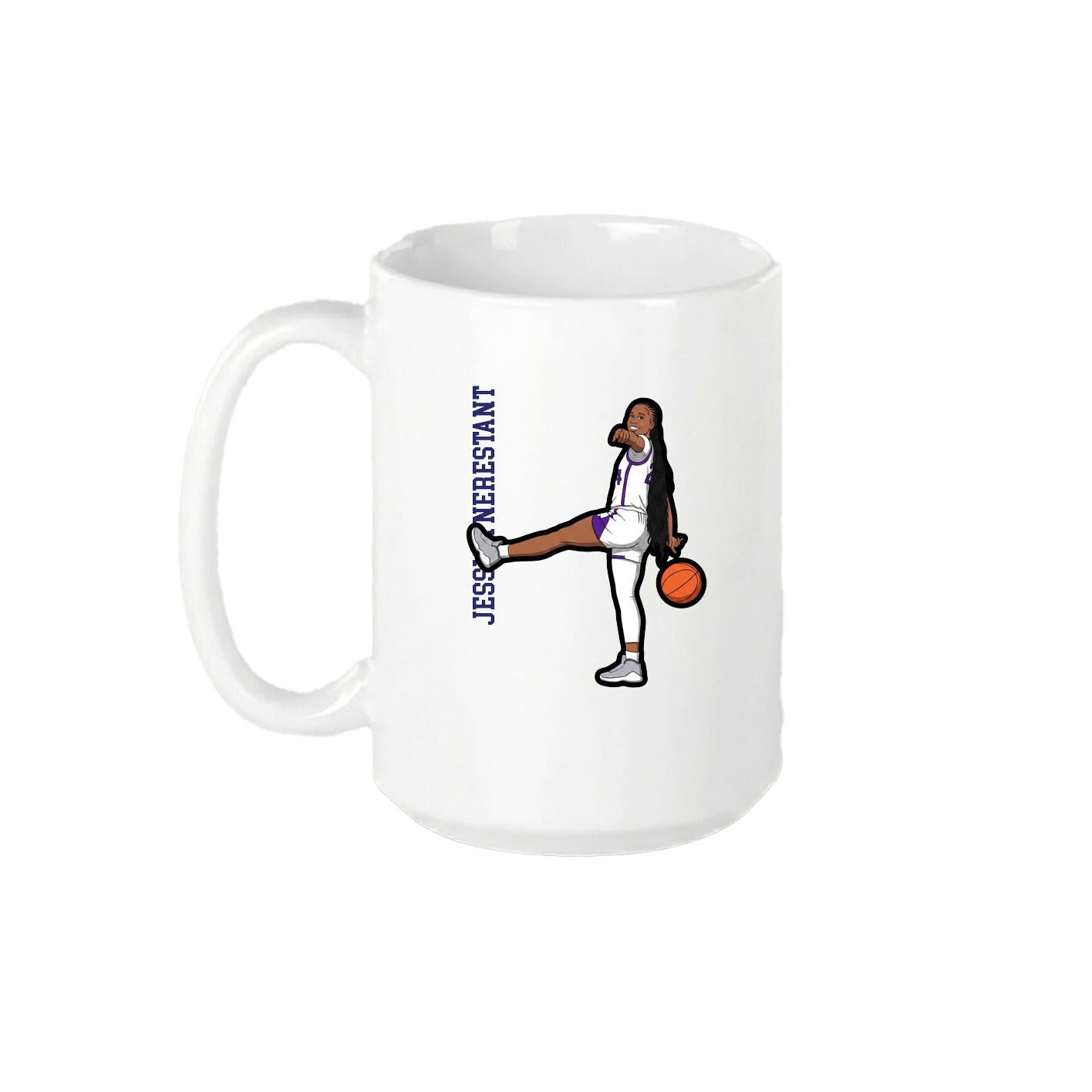 15oz Coffee Mug — Name Vertical in White
