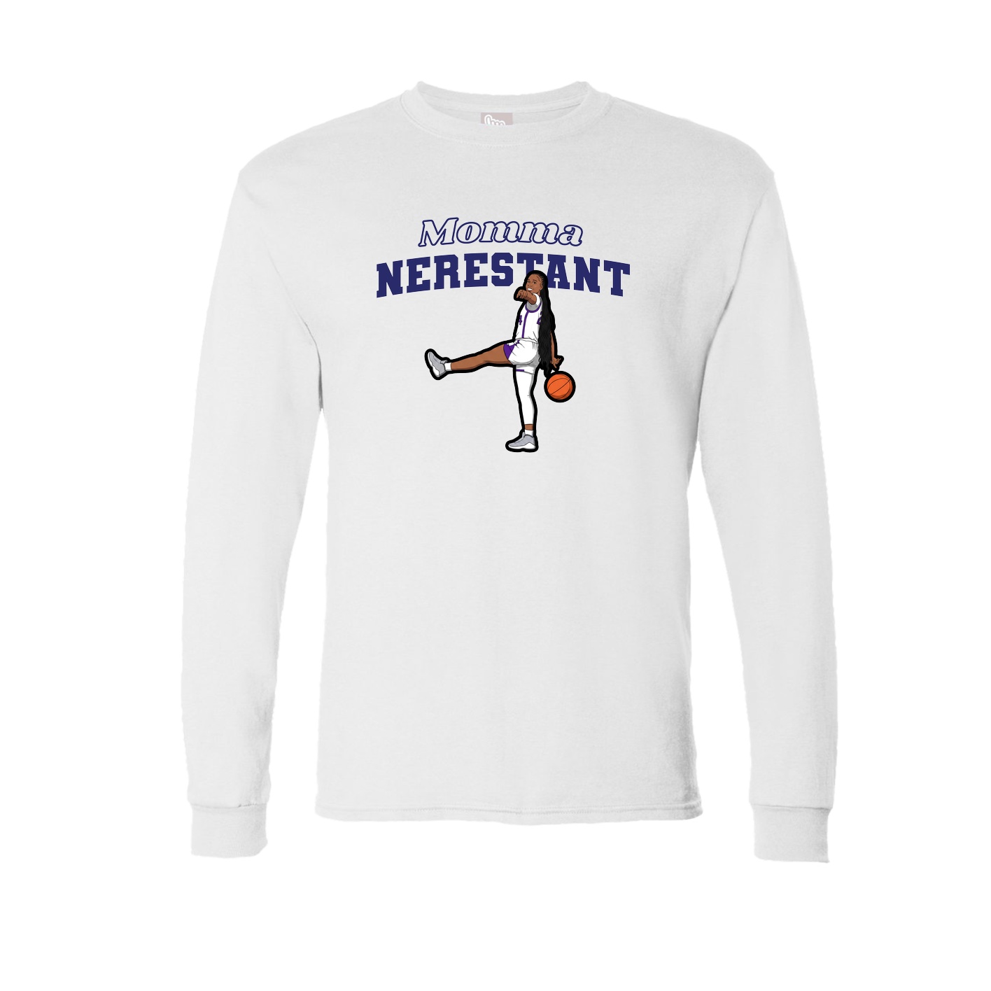 Long Sleeve Tee — Mothers Day Block in White