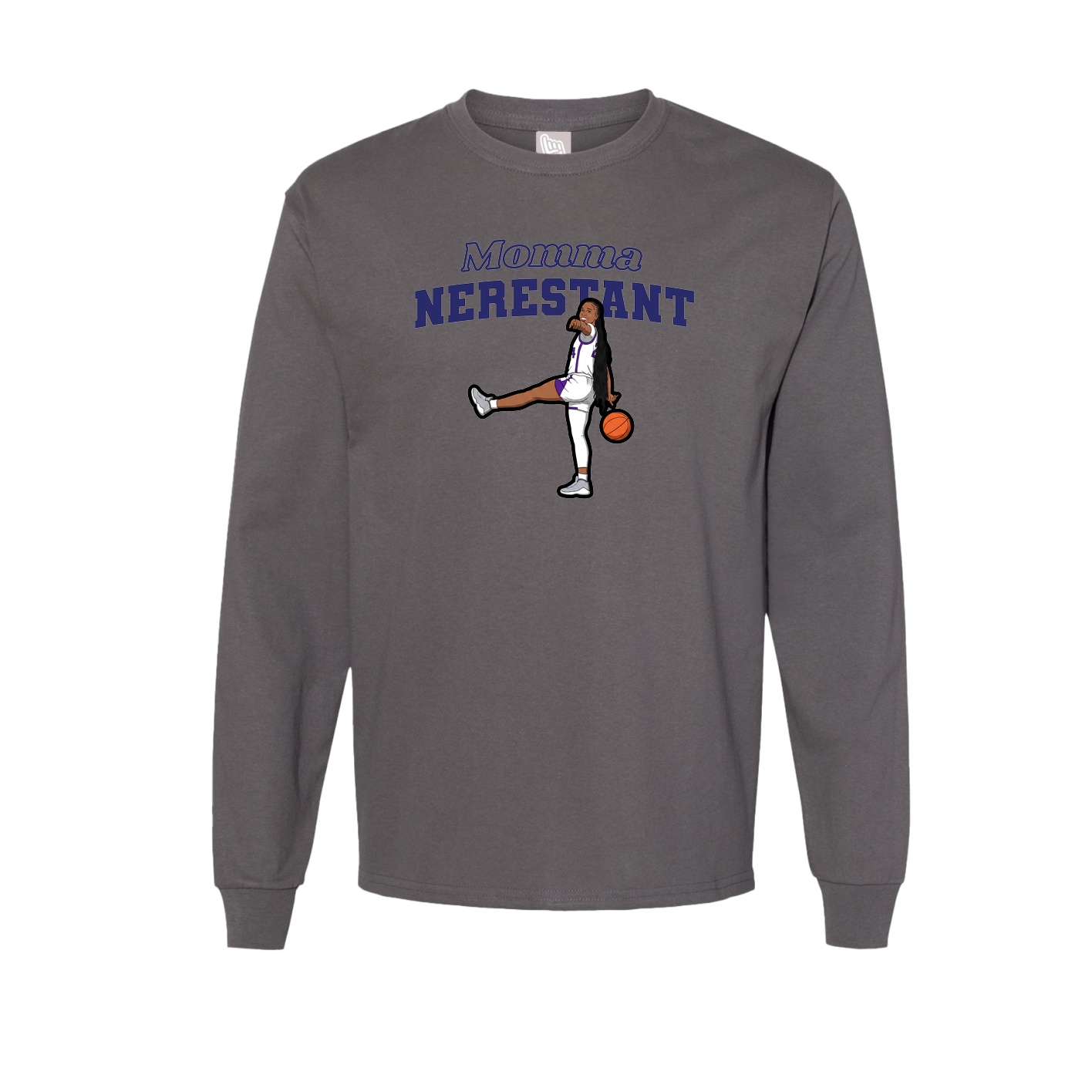 Long Sleeve Tee — Mothers Day Block in Grey