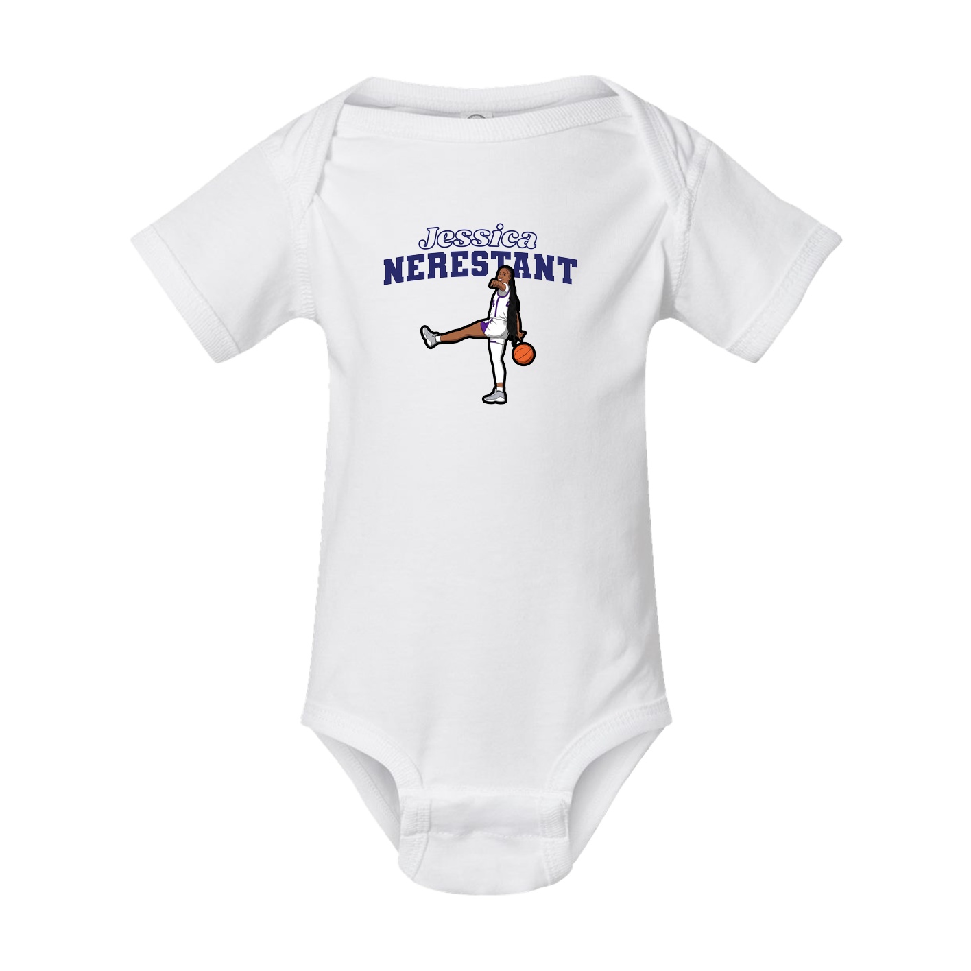 Baby Onesie — Name Arch in White