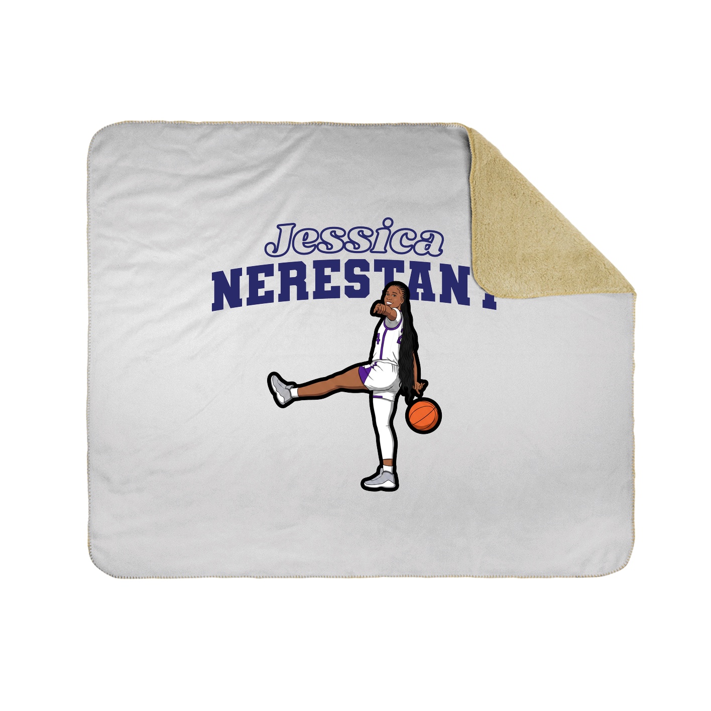 Throw Blanket — Name Arch in White