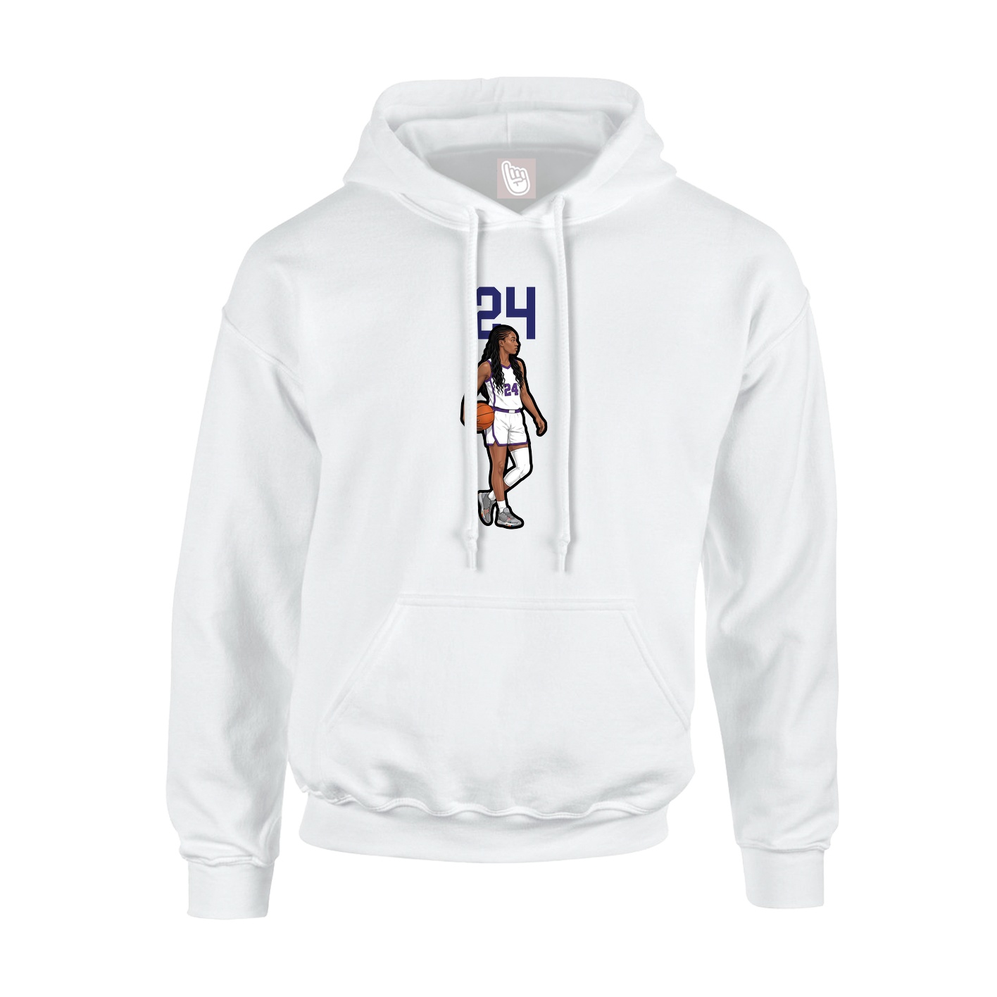 Hoodie — Number Top in White