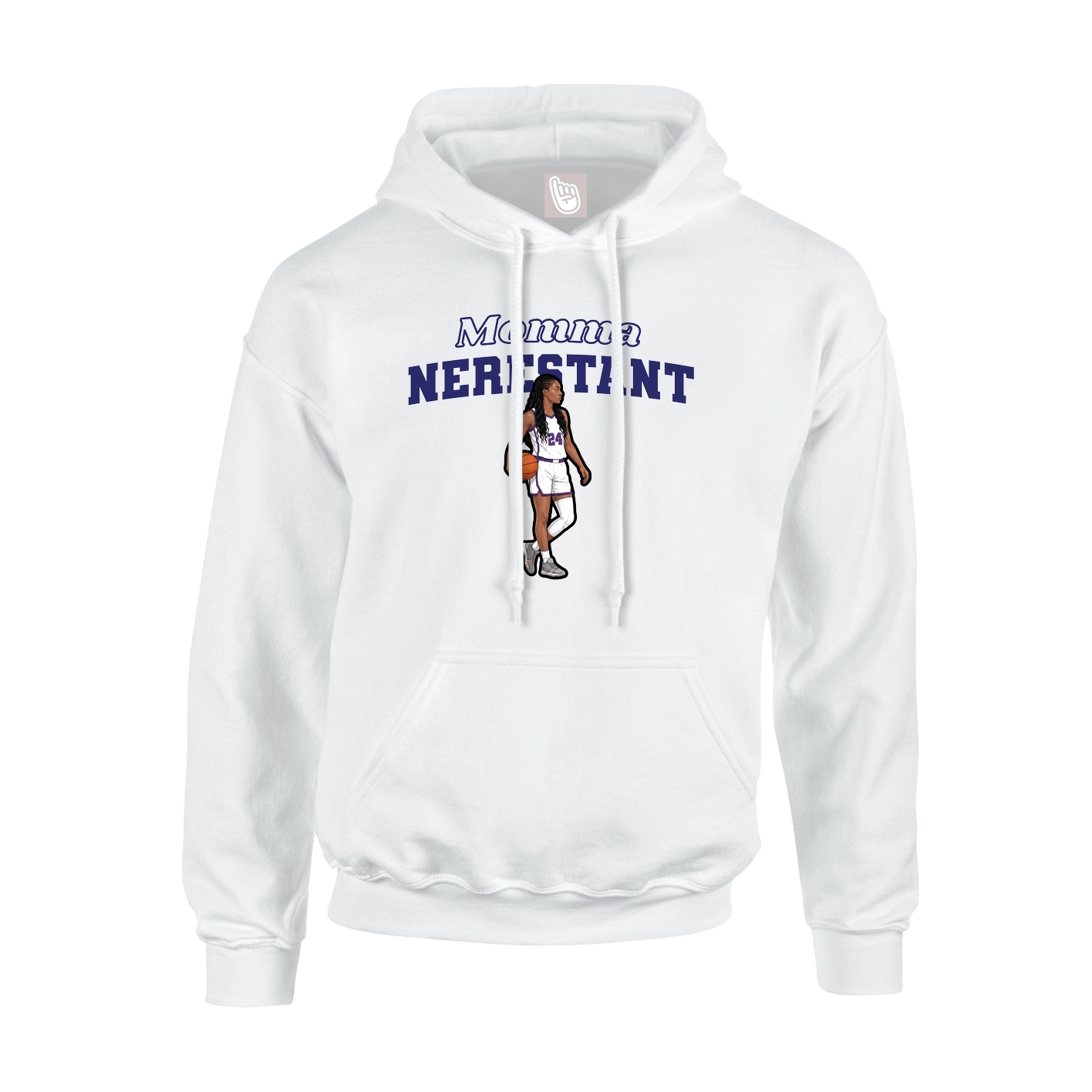 Youth Hoodie — Mothers Day Block in White
