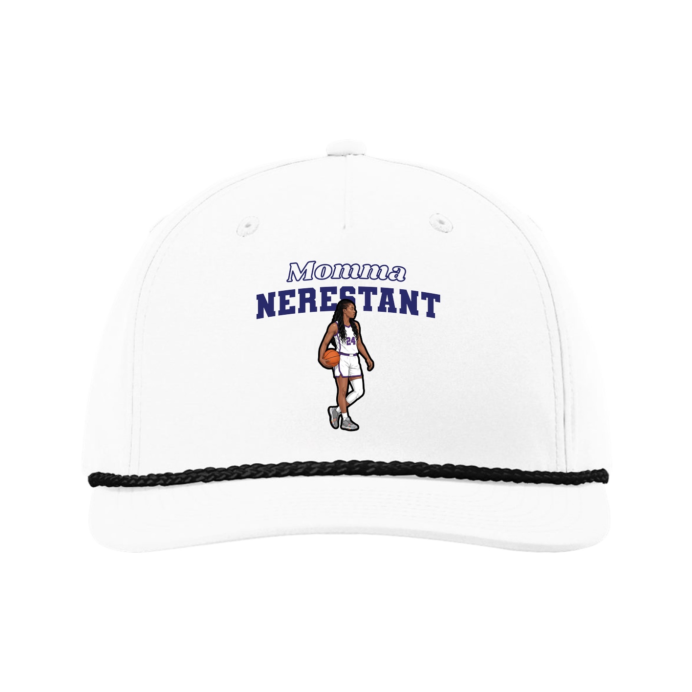 Five-Panel Classic Rope Cap — Mothers Day Block in White