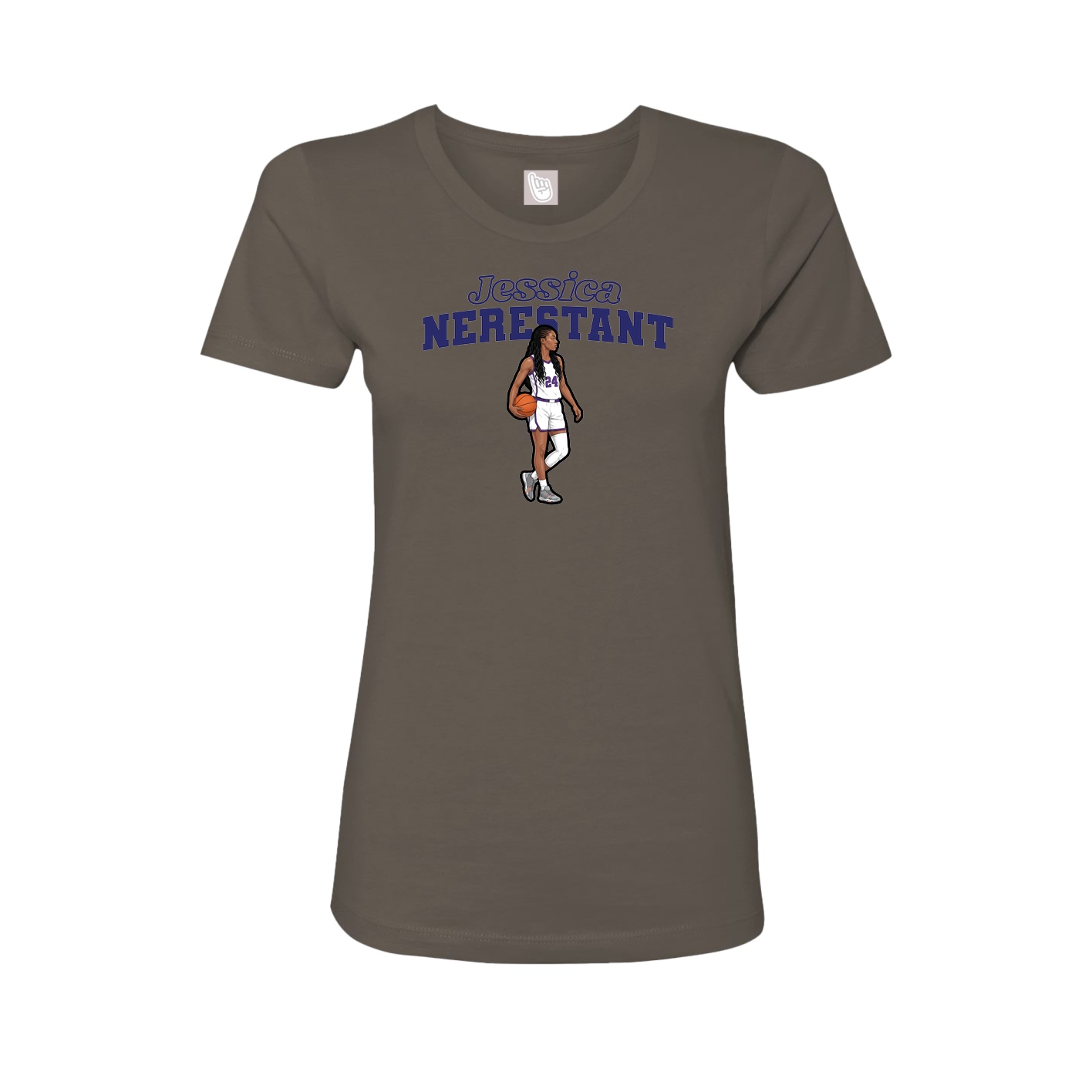 Womens Tee — Name Arch in Grey