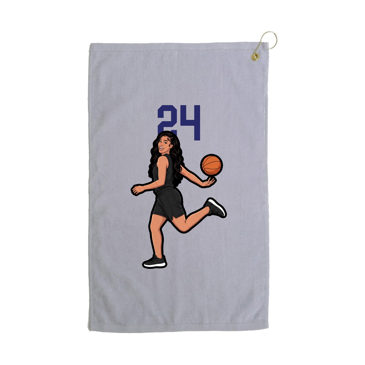 Golf Towel — Number Top in Grey