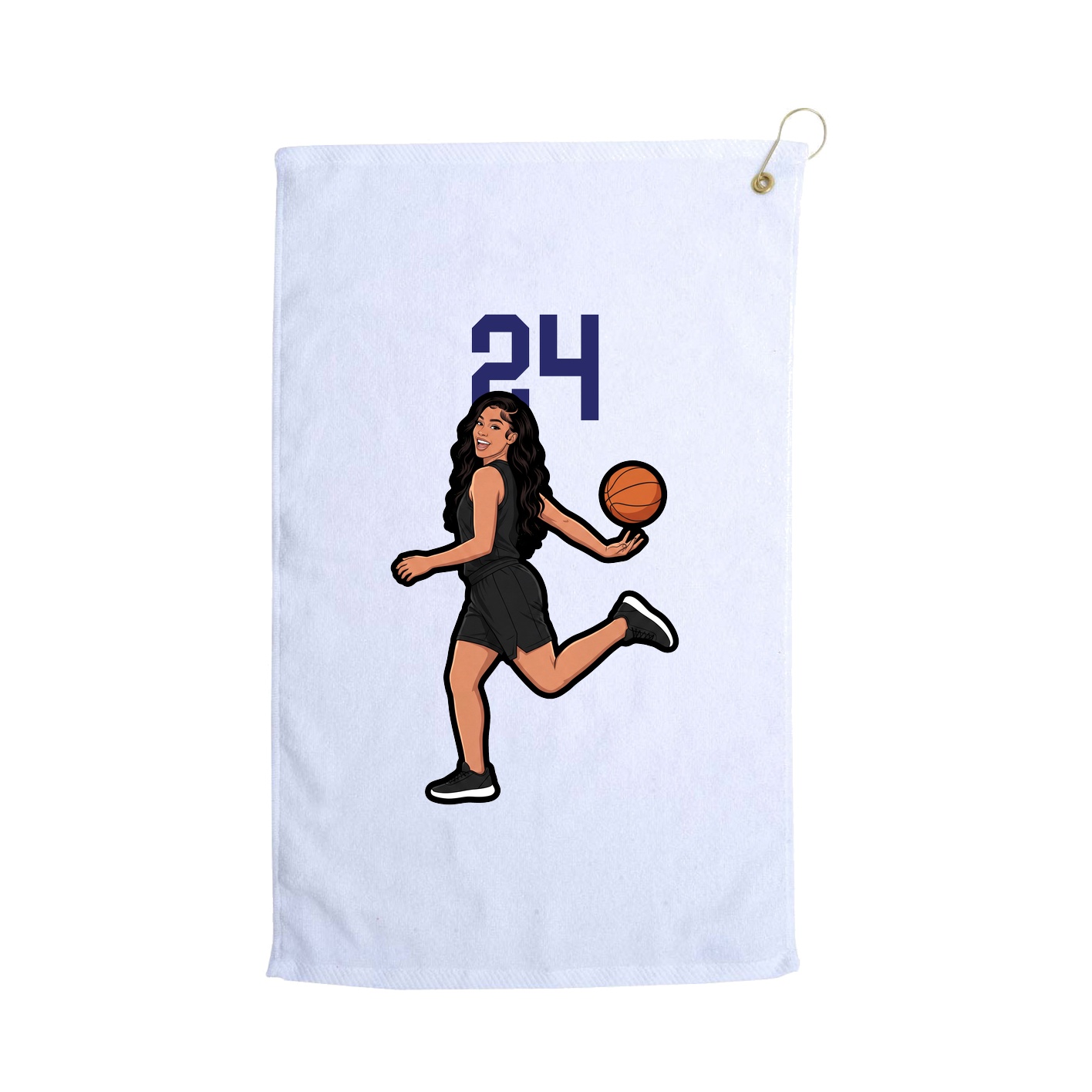 Golf Towel — Number Top in White