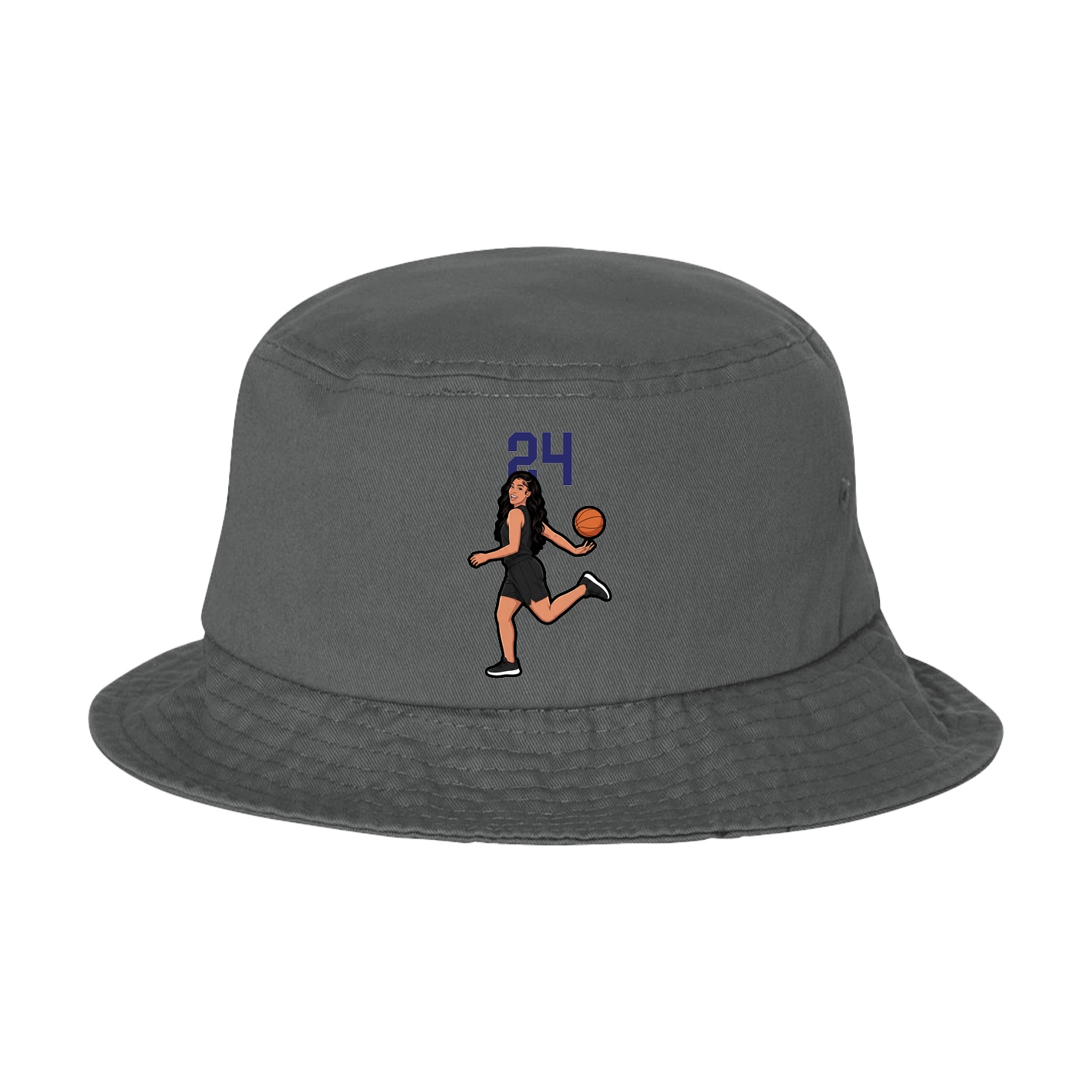 Bucket Cap — Number Top in Grey