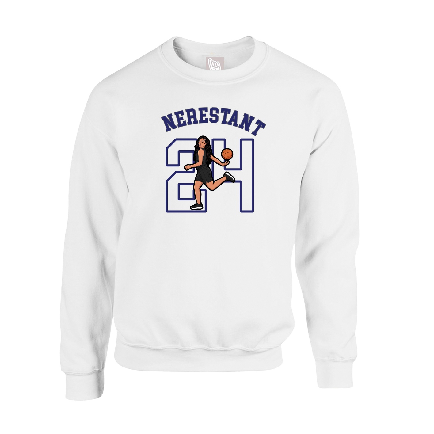 Fleece Crew — Shirsey Arch in White