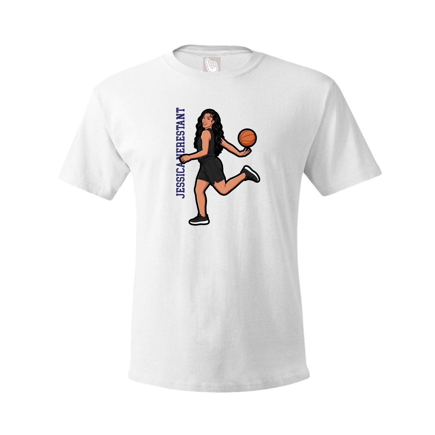 Youth Tee — Name Vertical in White