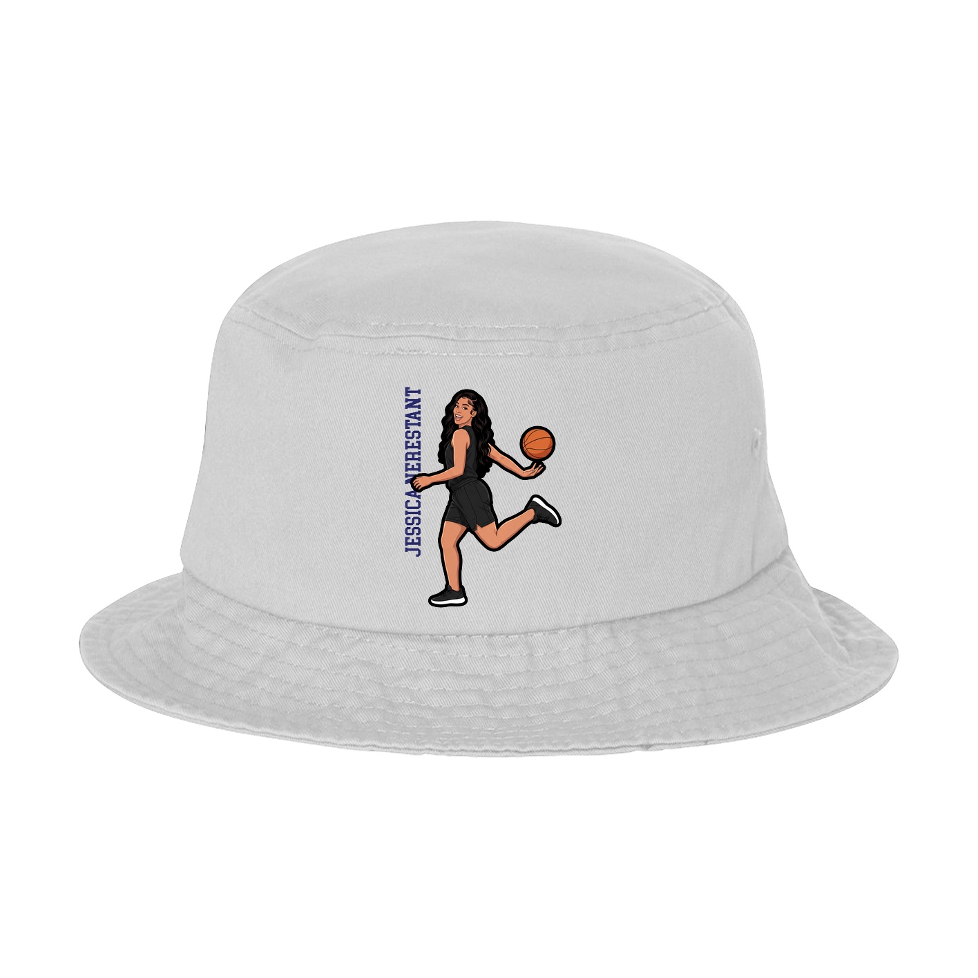 Bucket Cap — Name Vertical in White