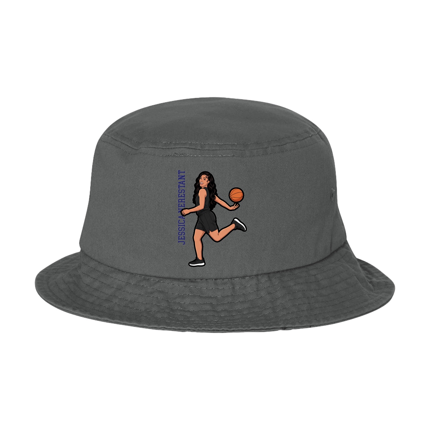 Bucket Cap — Name Vertical in Grey