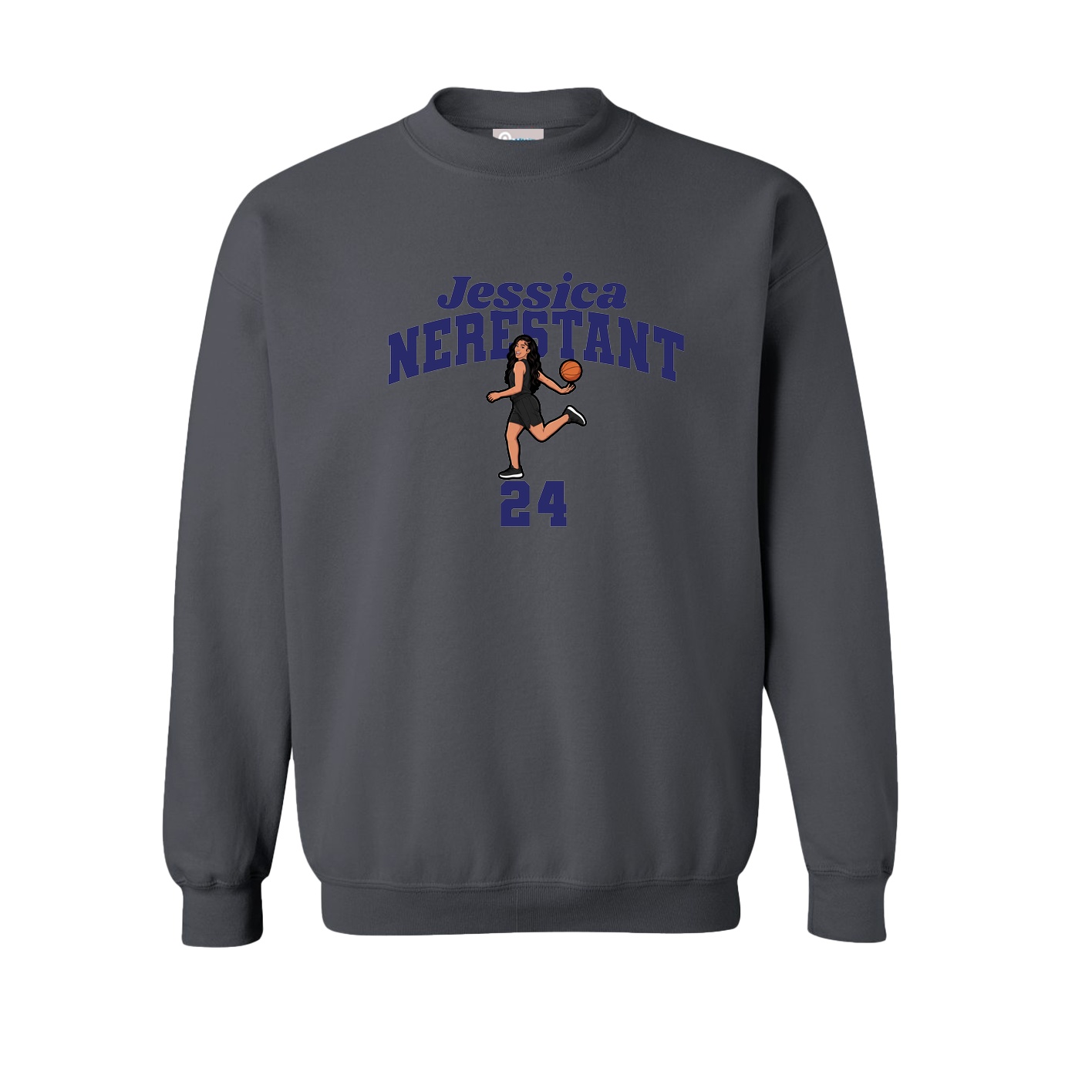 Fleece Crew — Signature Arch in Grey