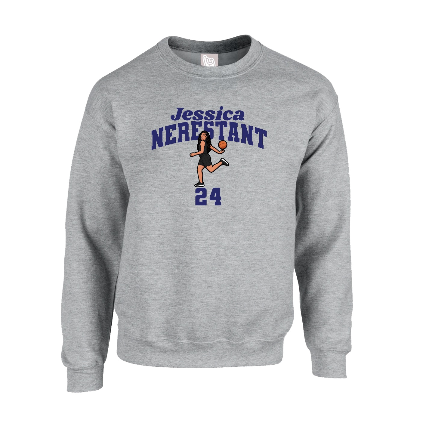 Fleece Crew — Signature Arch in Grey