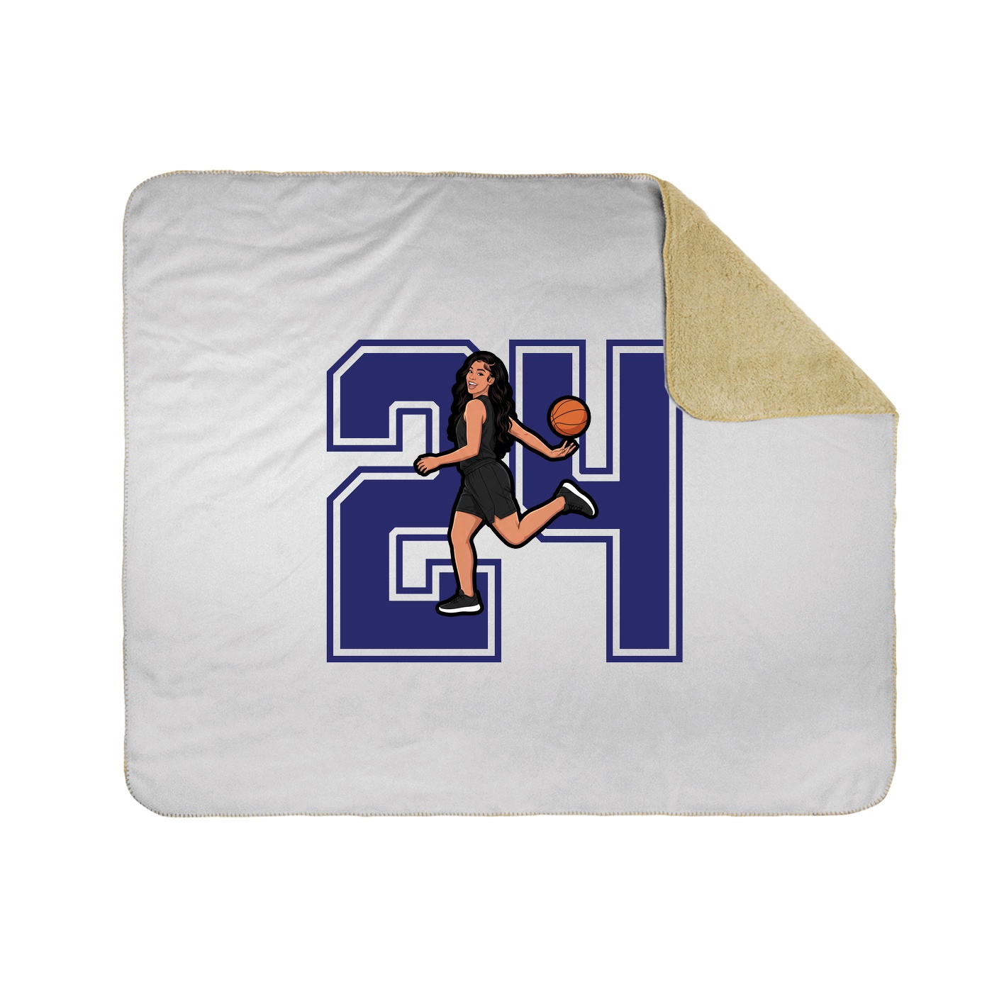 Throw Blanket — Number in White