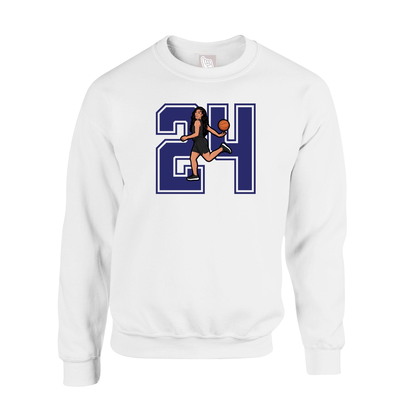 Fleece Crew — Number in White
